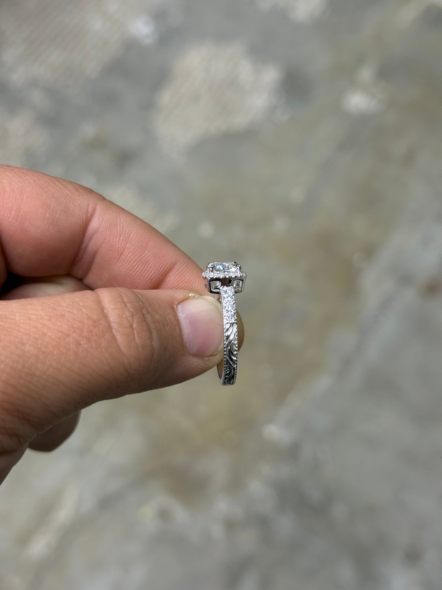 Skylar Pave (LP) Sterling Silver Engagement Ring