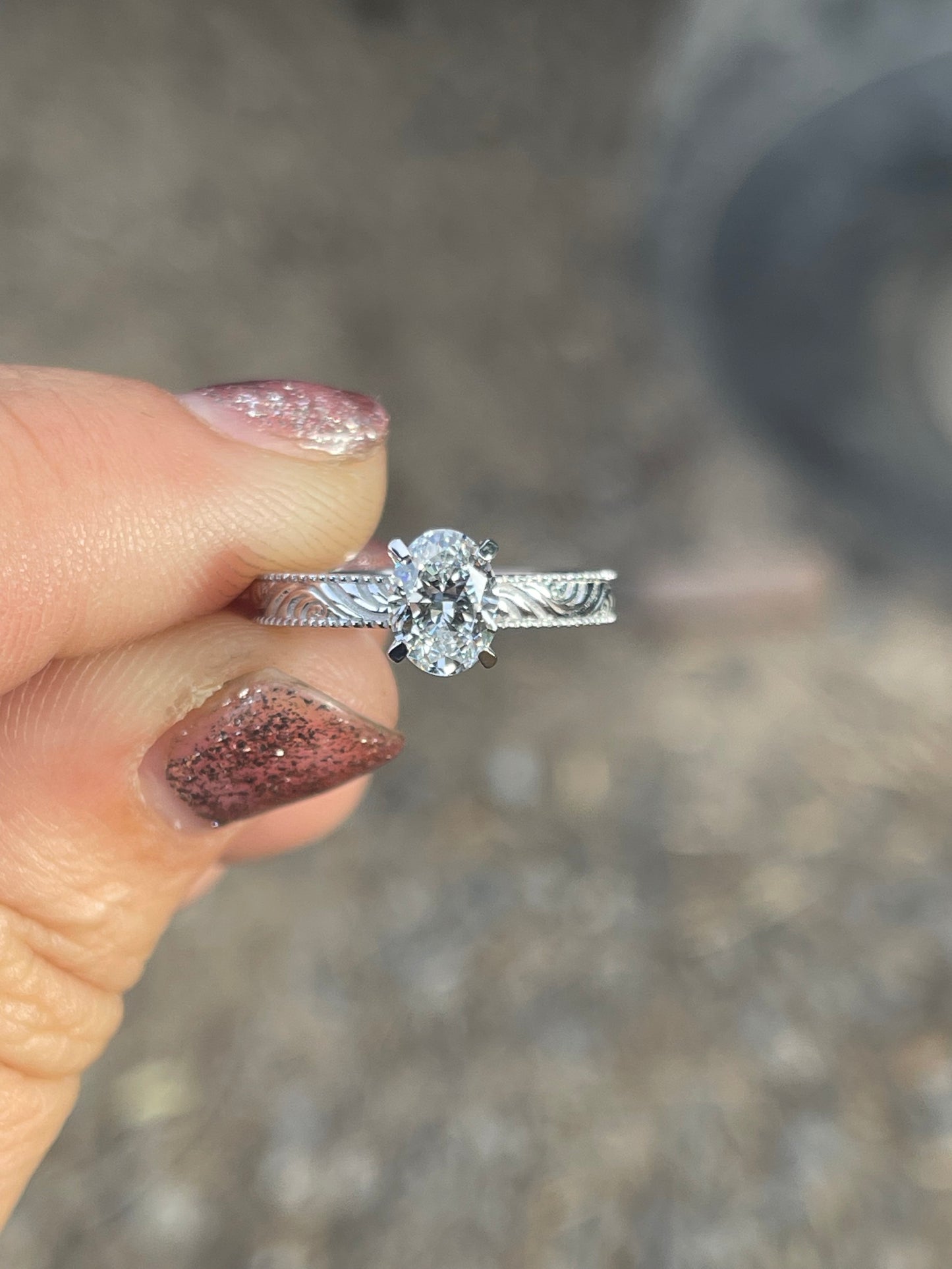 Jolene 1ct Sterling Silver Engagement Ring