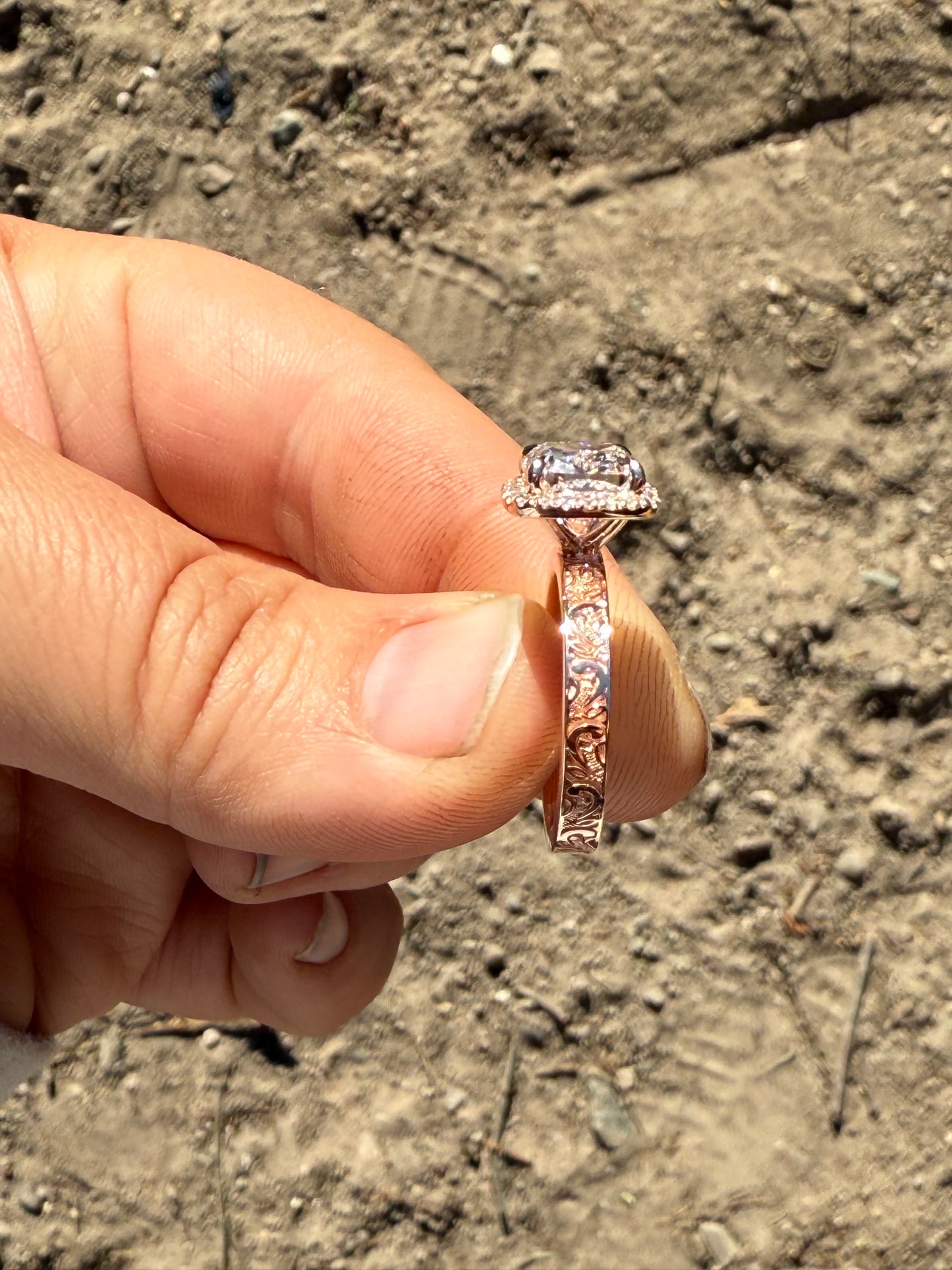 Thistle 7US 14k Rose Gold DIAMOND Engagement Ring