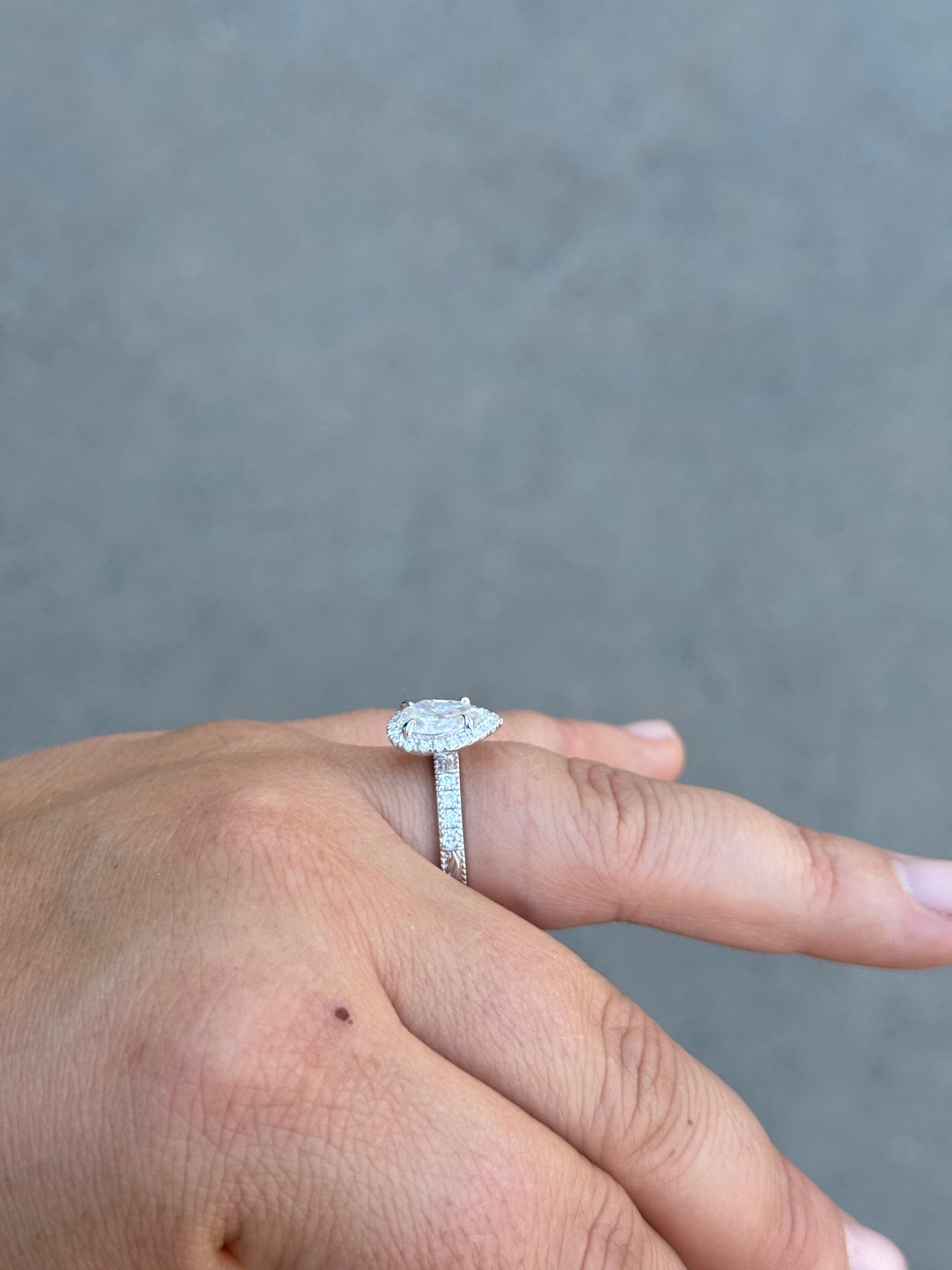 Juniper Pave Sterling Silver Engagement Ring