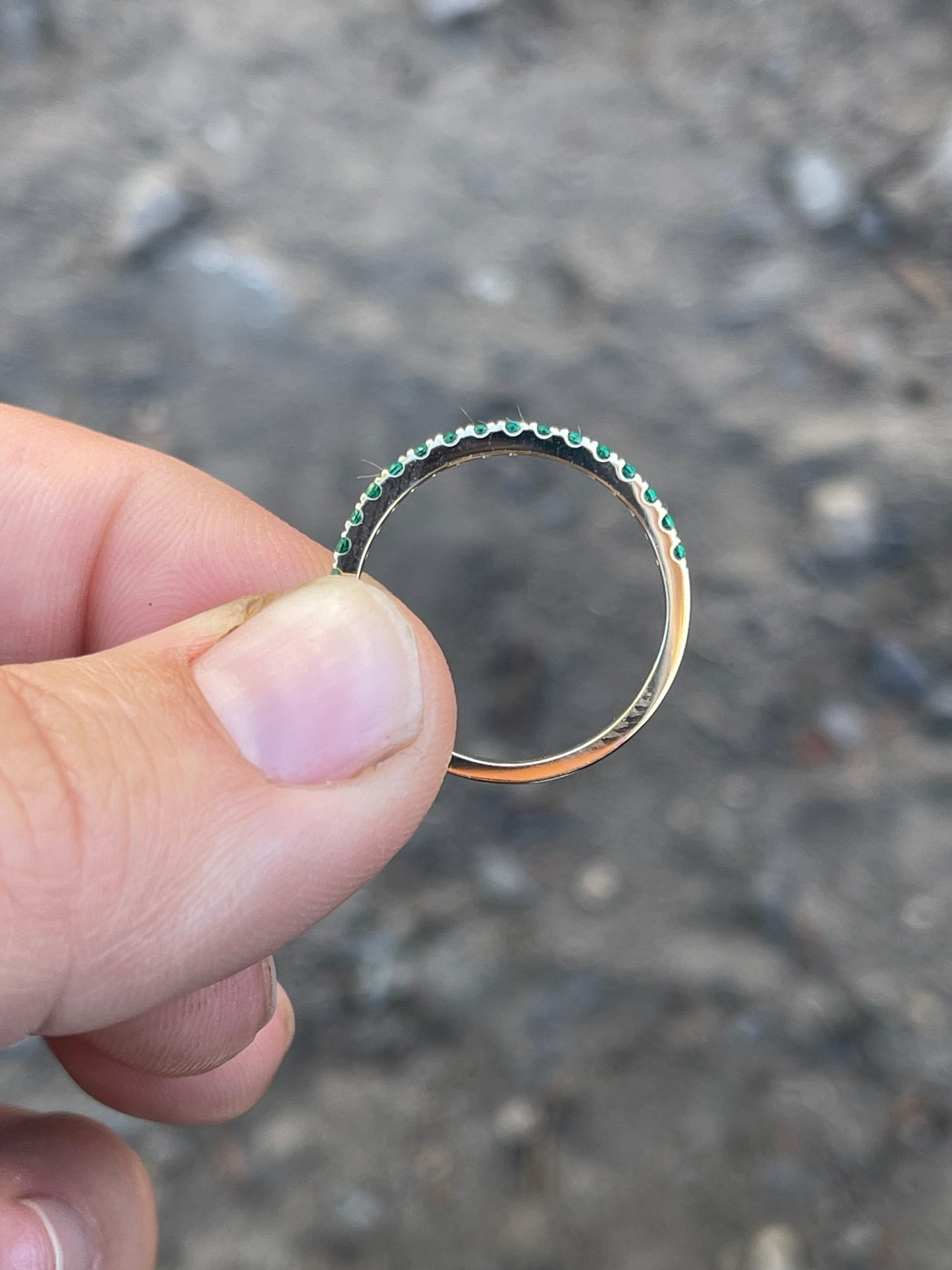Rowelee Emerald Wedding Band