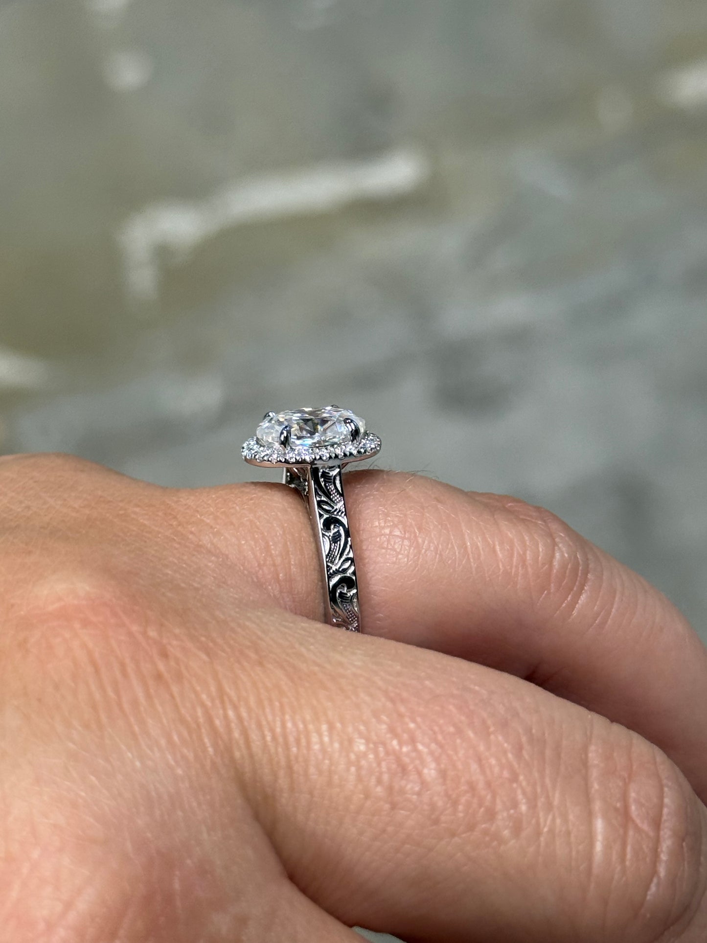 Lou Cathedral Sterling Silver Engagement Ring