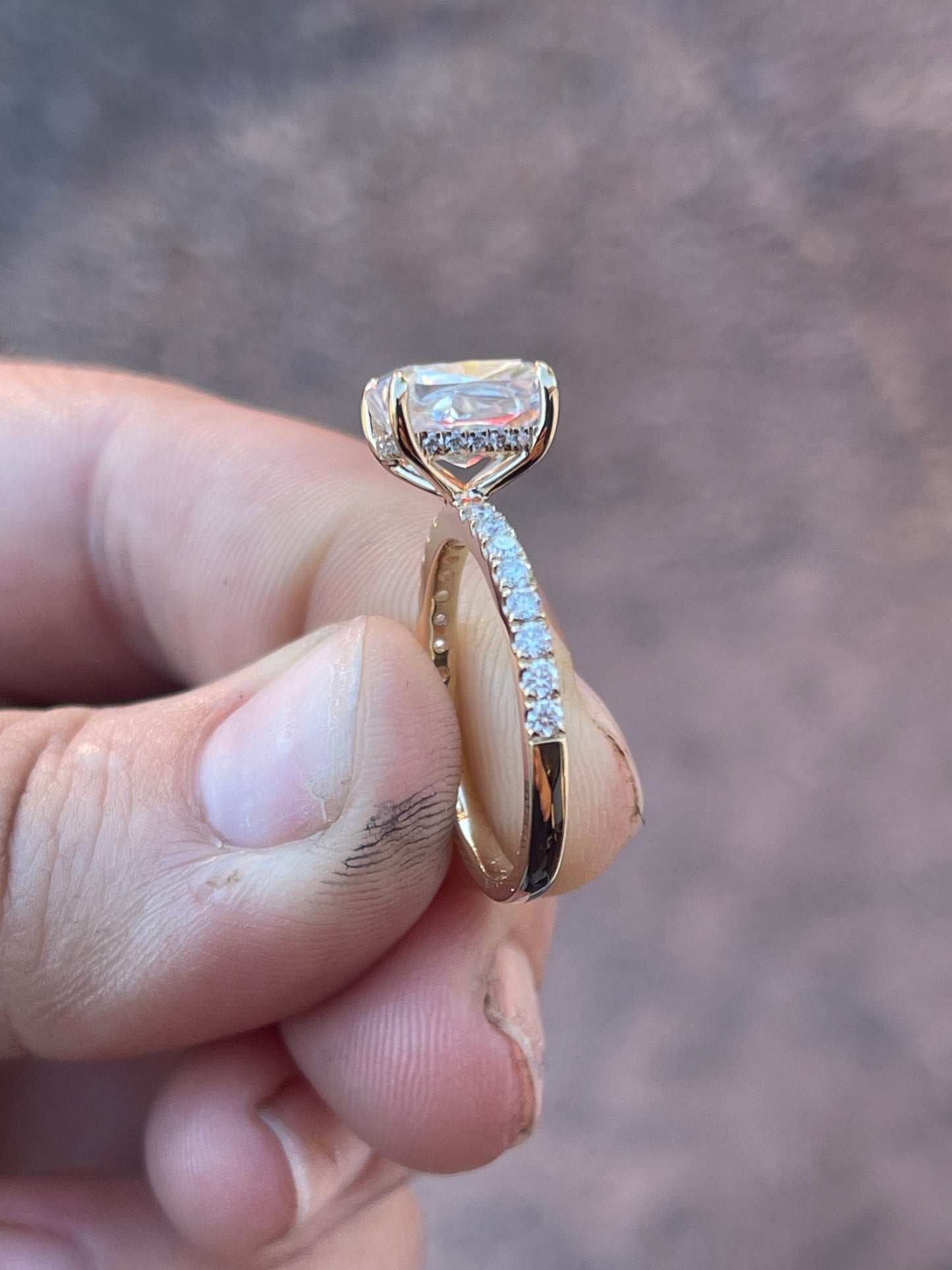 Kodi 8US 14K Yellow Gold Hidden Halo Engagement Ring