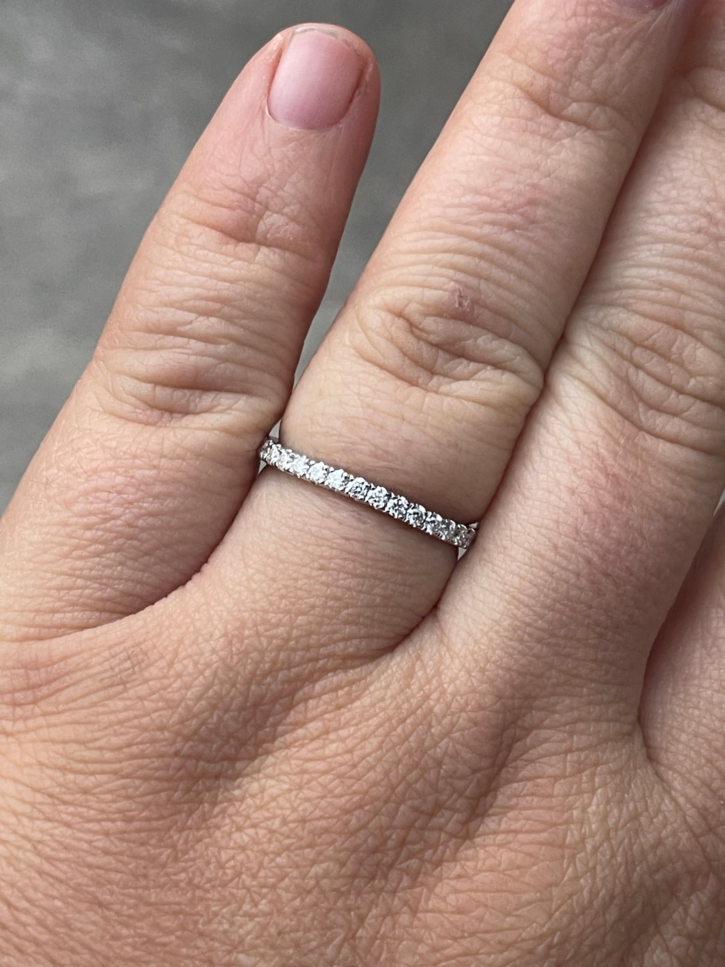 Curved Rylee Sterling Silver Moissanite Wedding Band