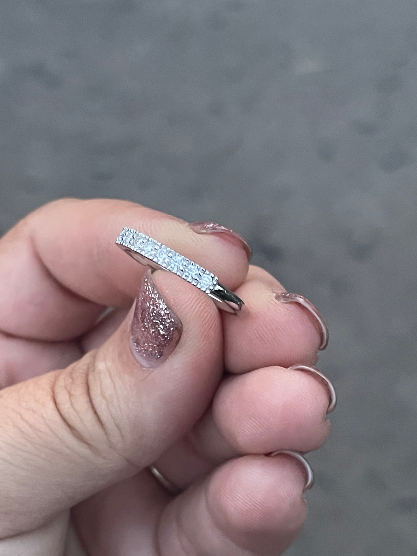 Marren Moissanite Sterling Silver Wedding Band