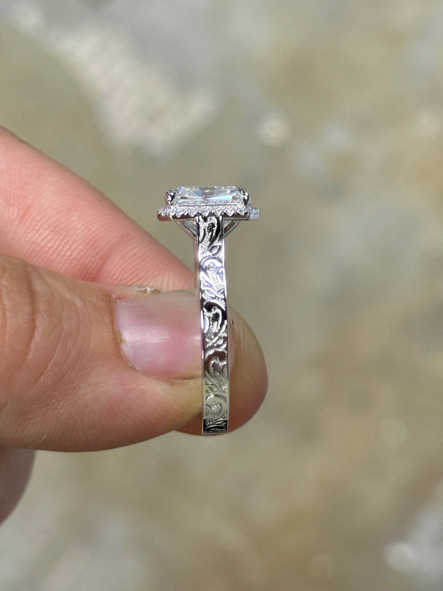 Nadeen Cathedral Sterling Silver Engagement Ring