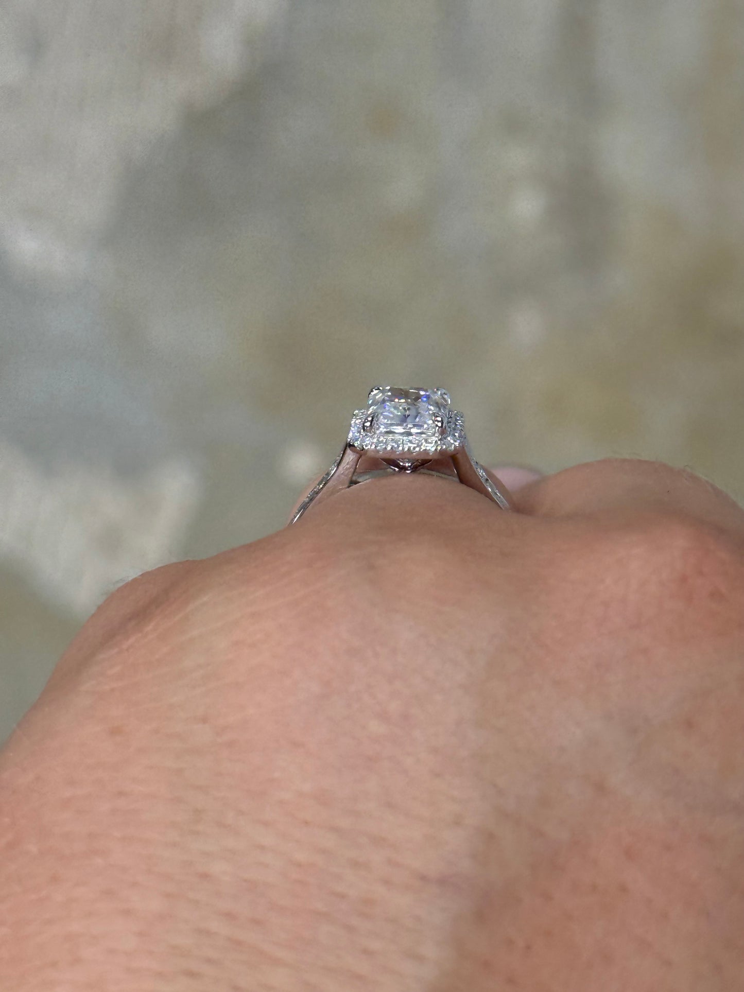 Nadeen Cathedral Sterling Silver Engagement Ring