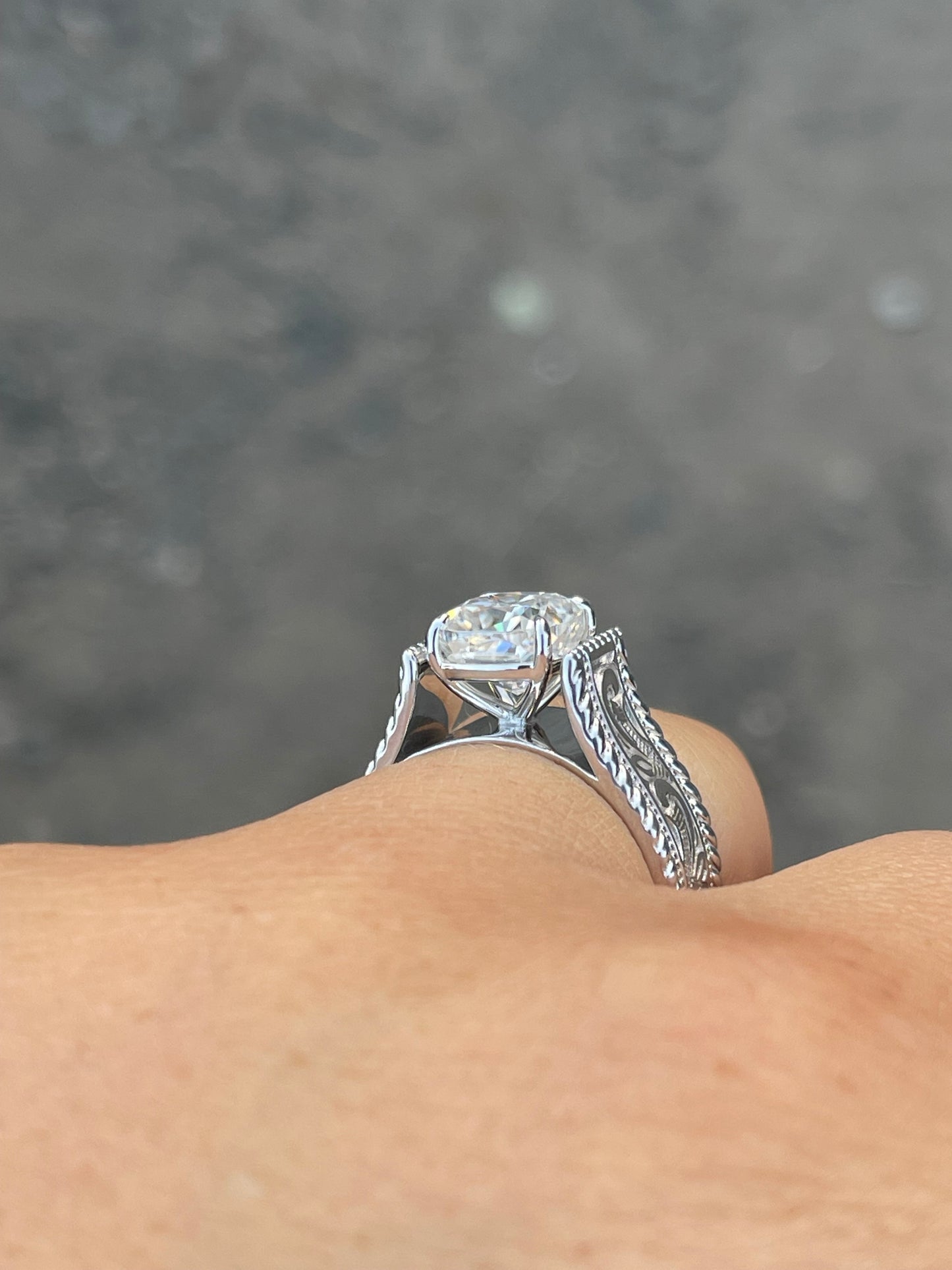 Rein 6US Sterling Silver Engagement Ring