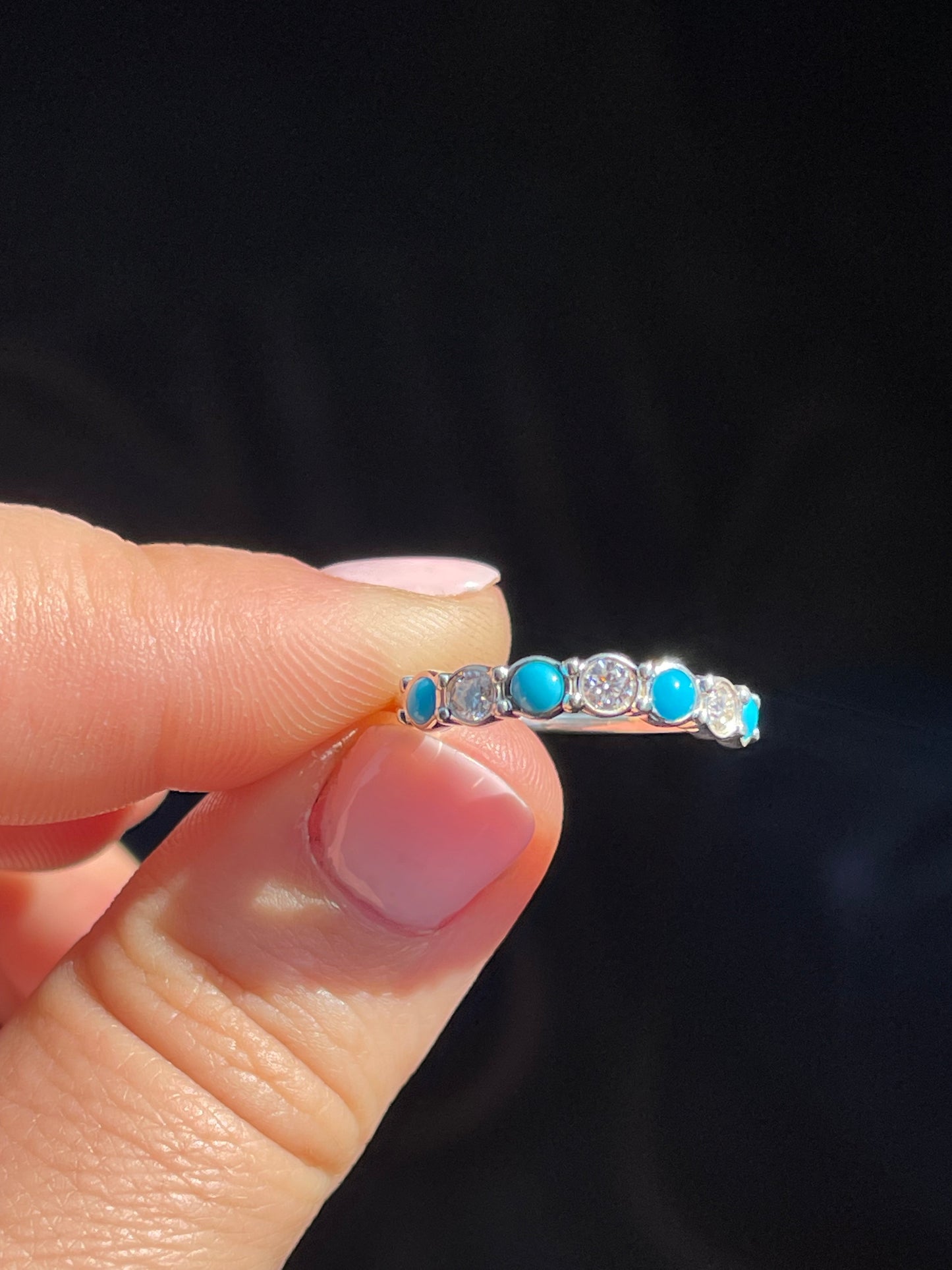 Loretta Sterling Silver Moissanite Wedding Band