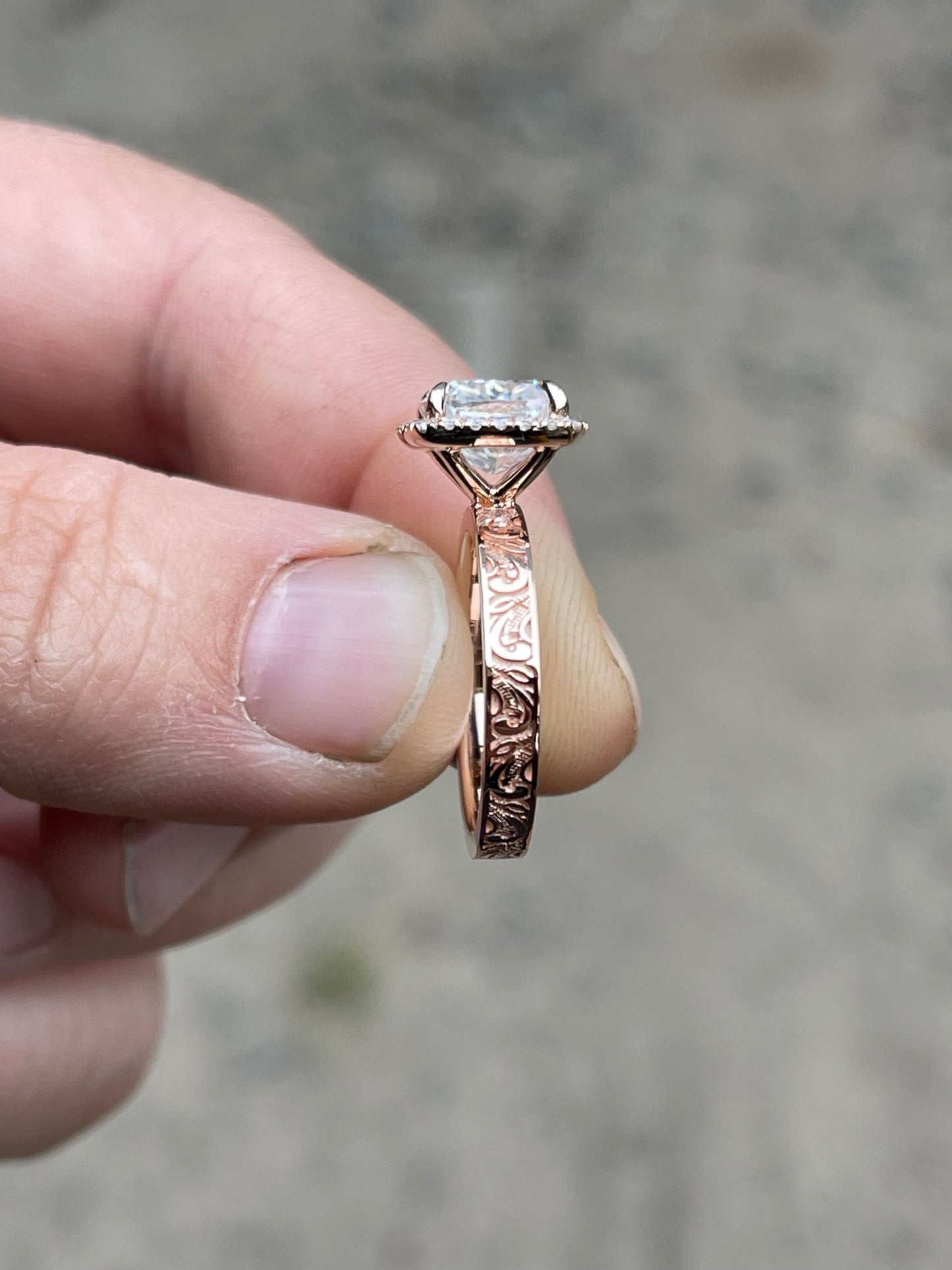 Thistle 7US 14k Rose Gold DIAMOND Engagement Ring