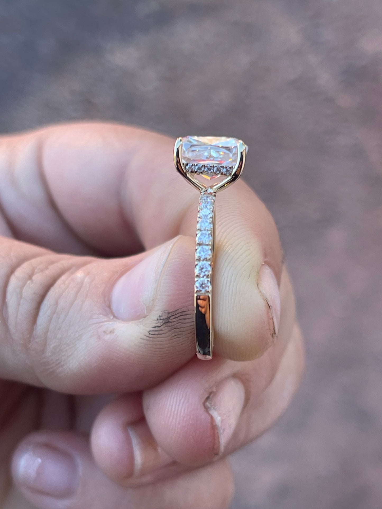 Kodi 8US 14K Yellow Gold Hidden Halo Engagement Ring