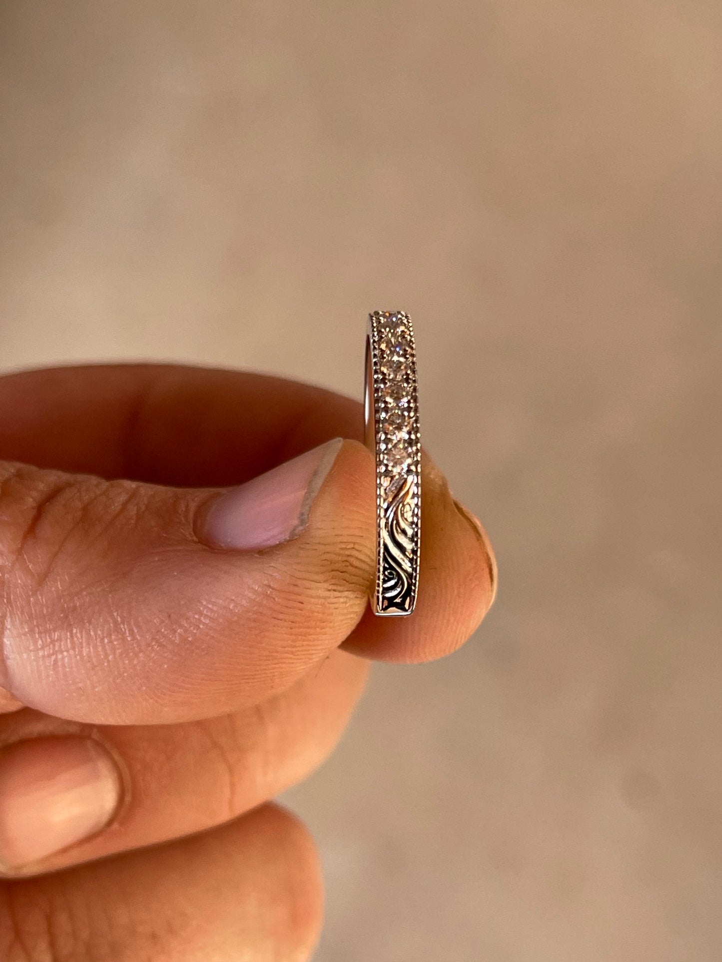 Jasper Moissanite Wedding Band