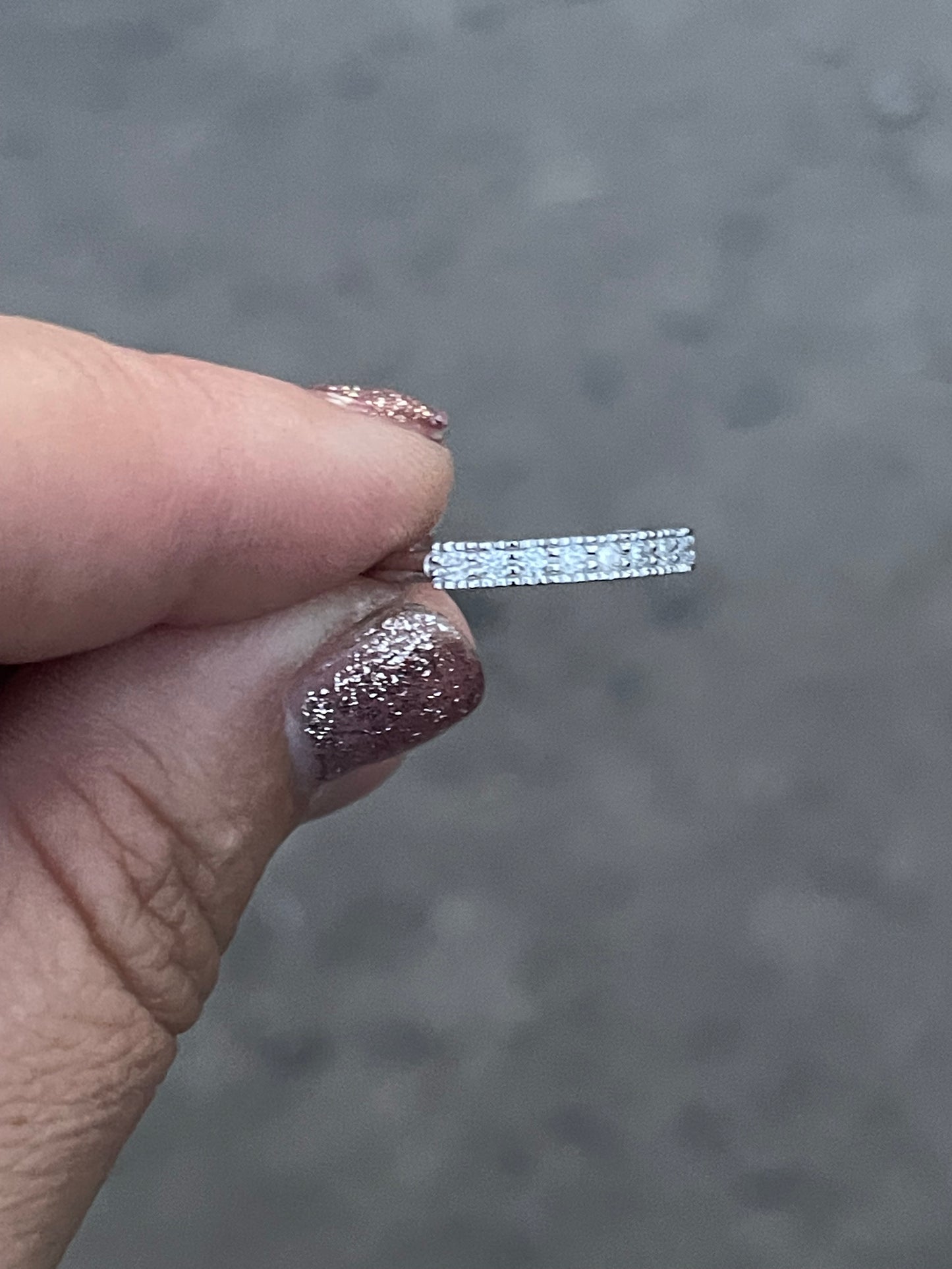 Marren Moissanite Sterling Silver Wedding Band