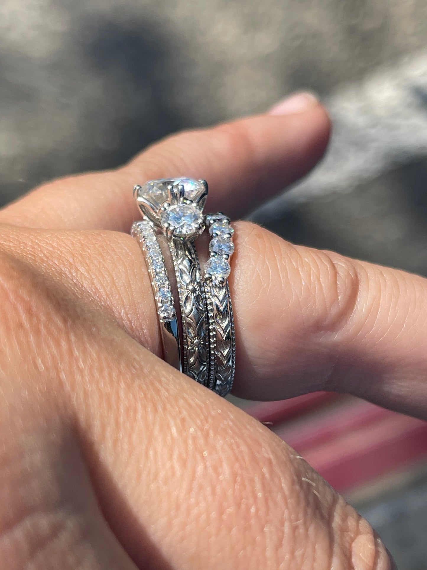 Mae Moissanite Wedding Band