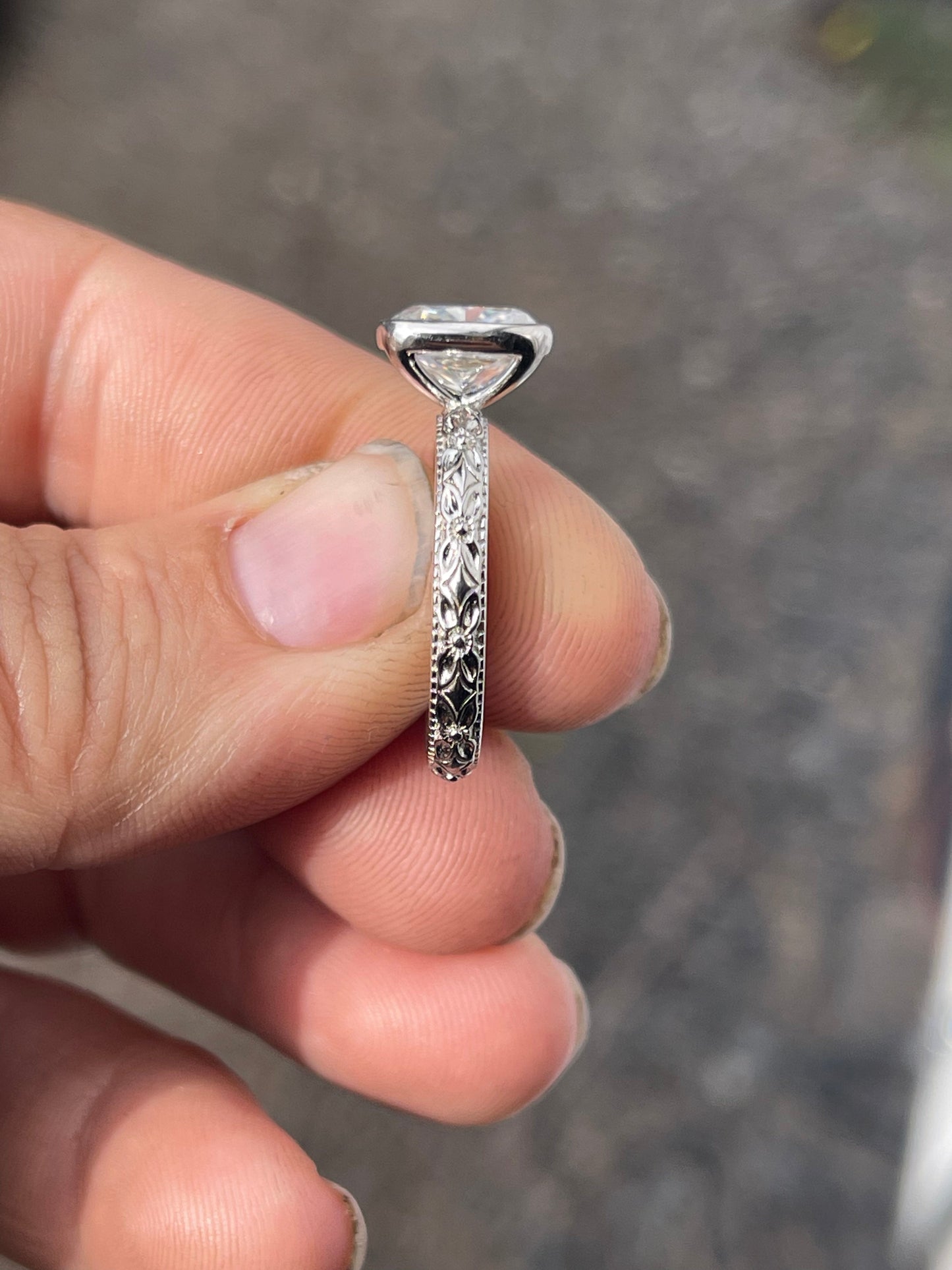 Lucy Solitaire Sterling Silver Engagement Ring