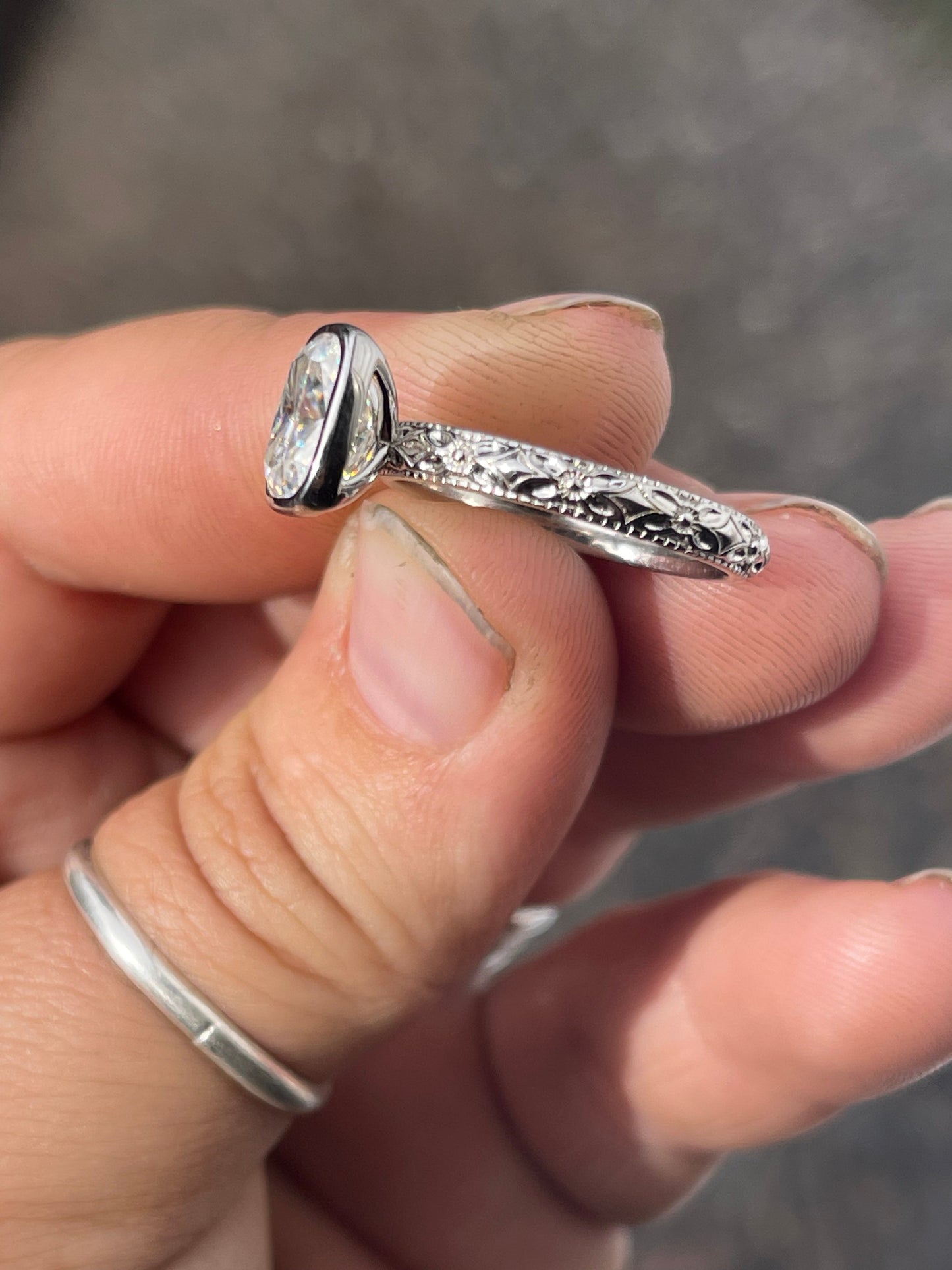 Lucy Solitaire Sterling Silver Engagement Ring