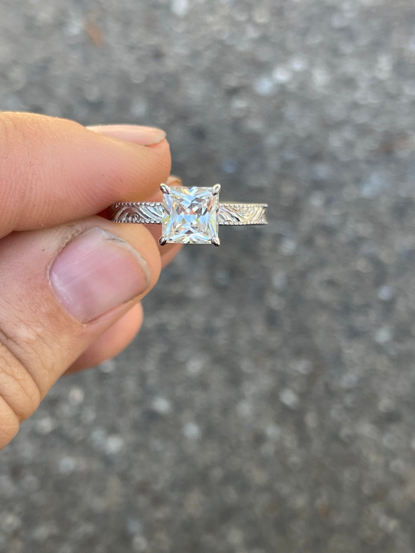 Jane 7.5US Sterling Silver Engagement Ring