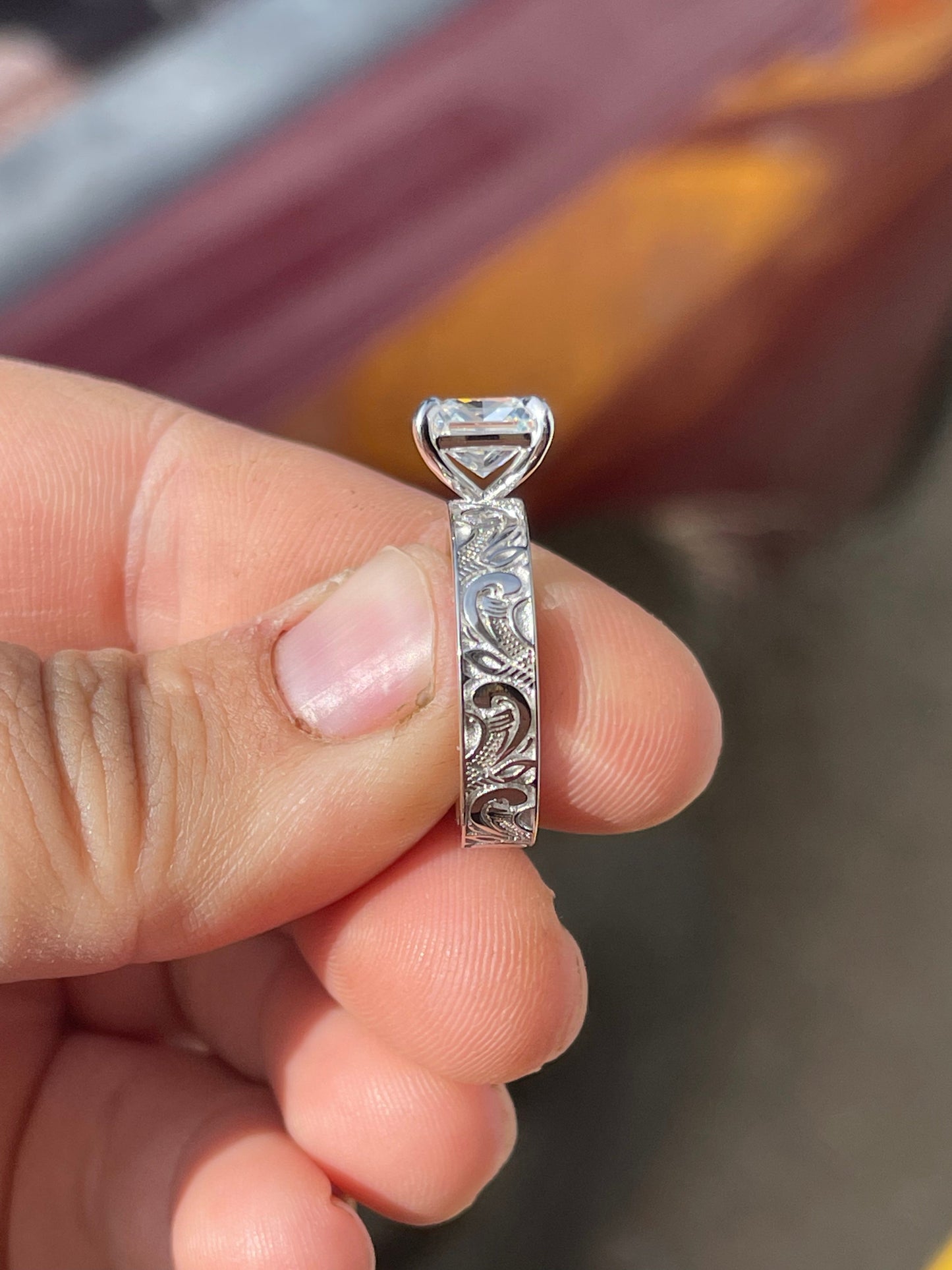 Priscilla 7US 10K White Gold Engagement Ring