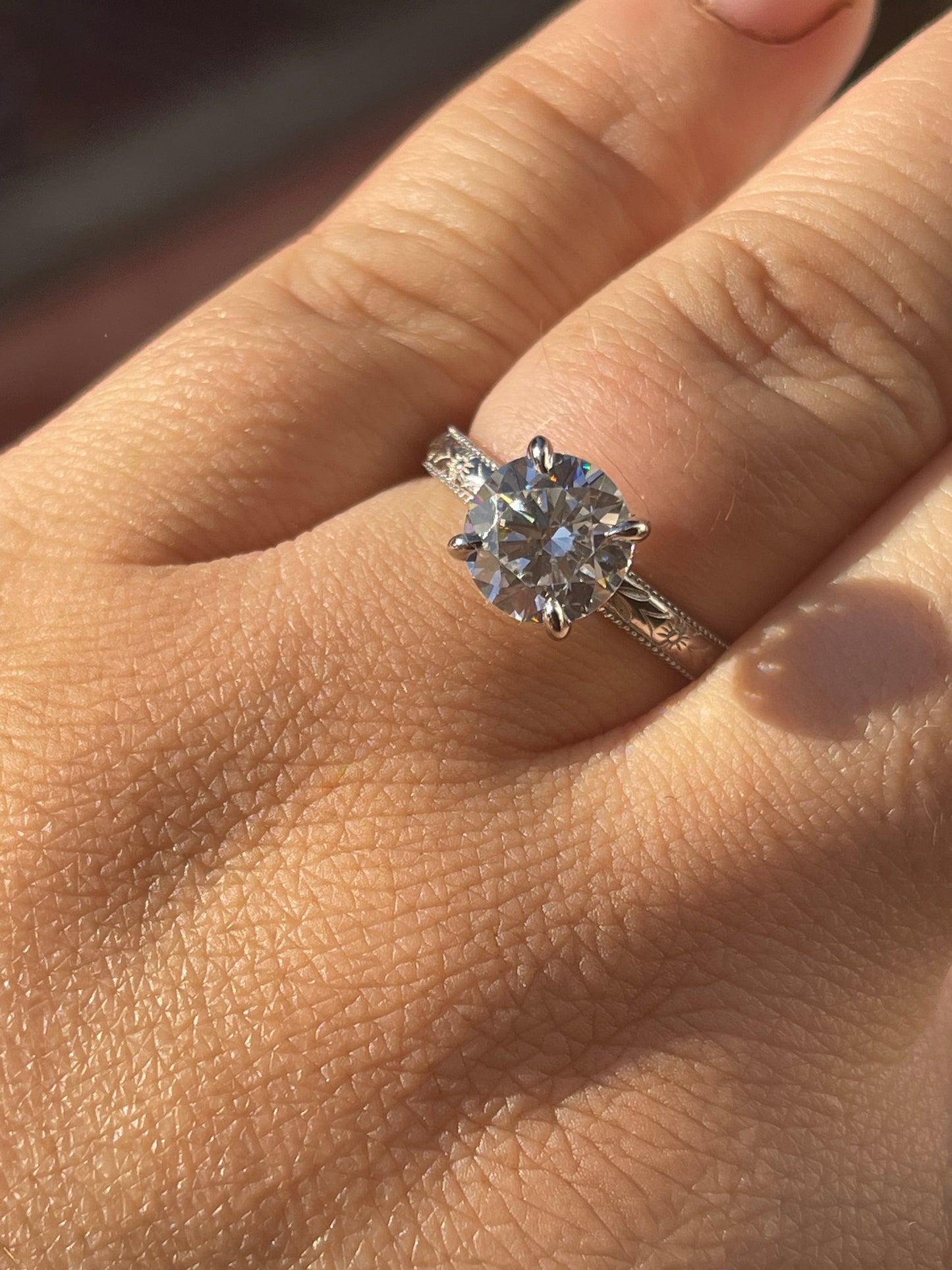 Magnolia Sterling Silver Engagement Ring