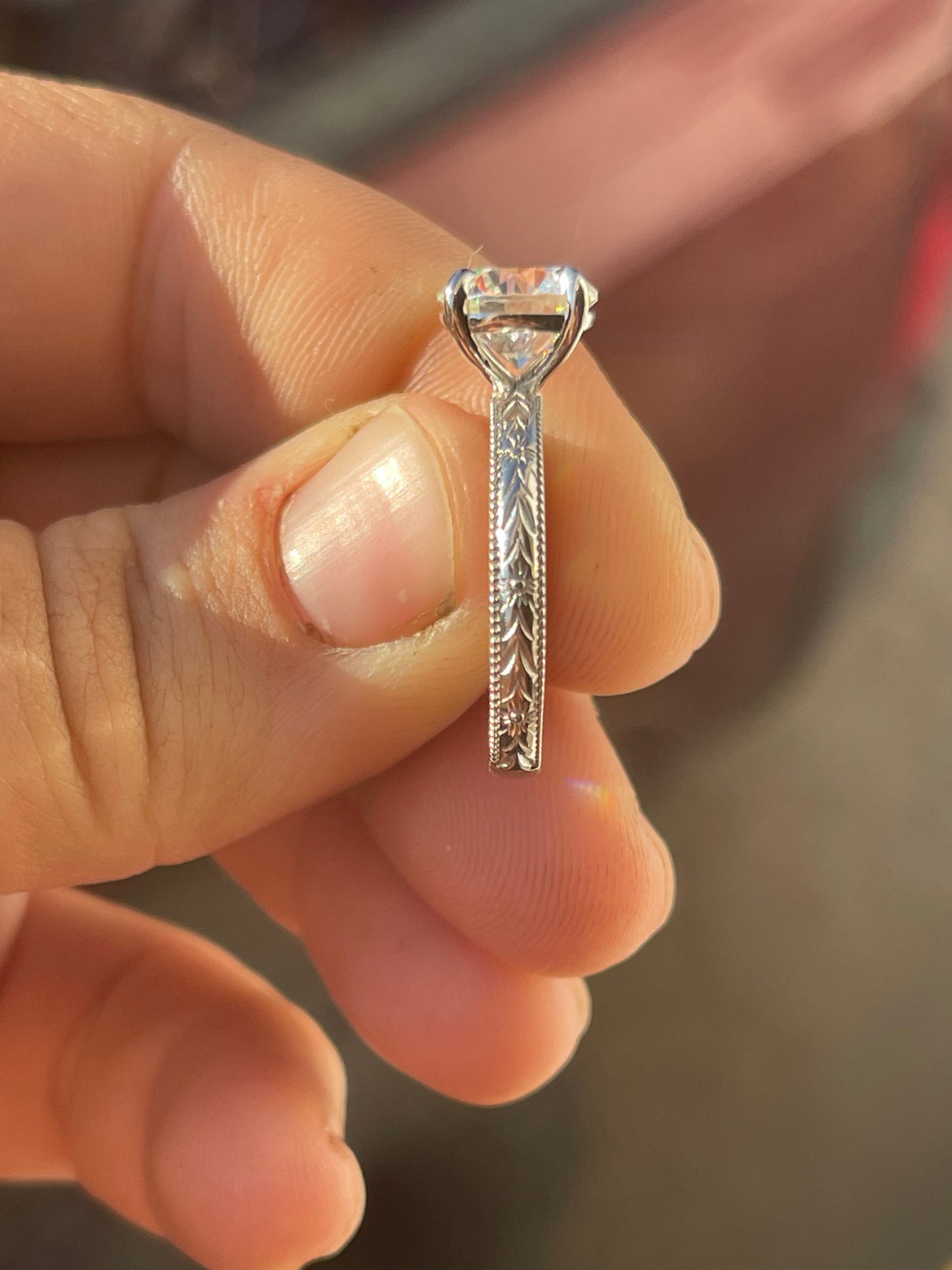 Magnolia Sterling Silver Engagement Ring