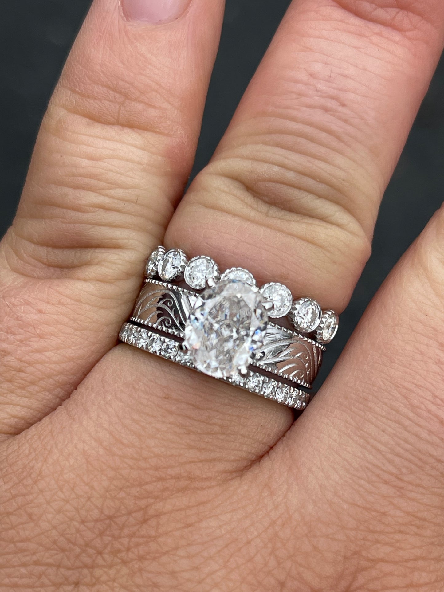 Minnie 9 Stone 5US Moissanite Wedding Band