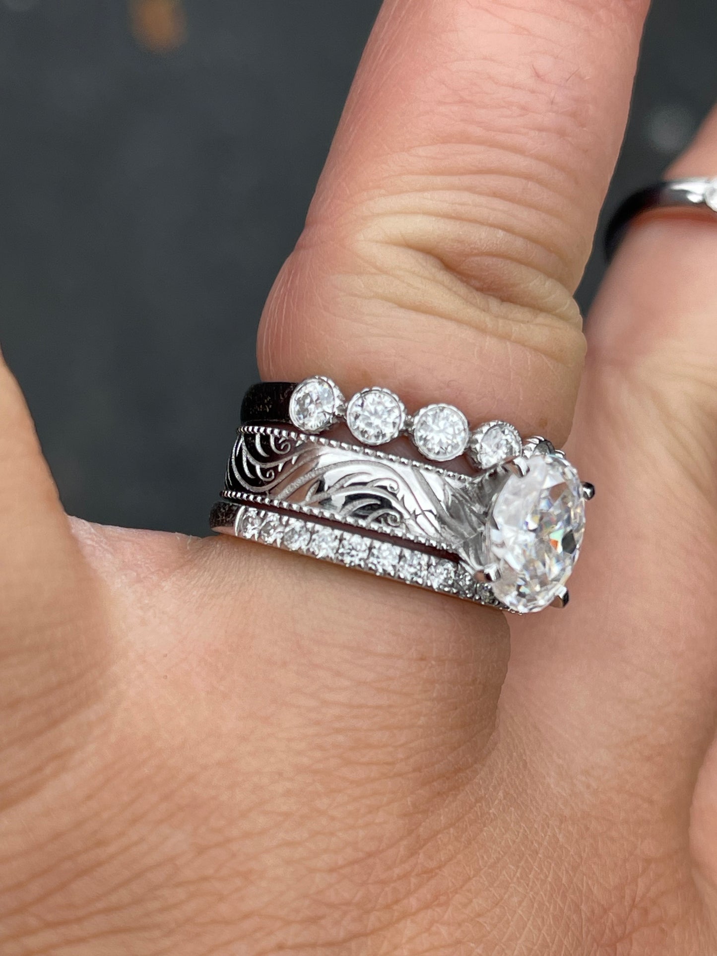 Minnie 9 Stone 5US Moissanite Wedding Band