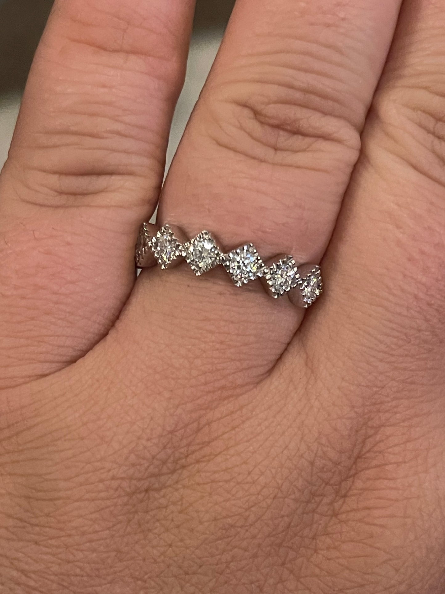Diamondback Moissanite Wedding Band