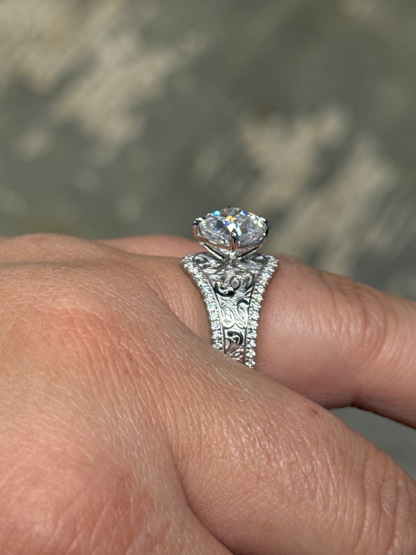 Texas Sterling Silver Engagement Ring