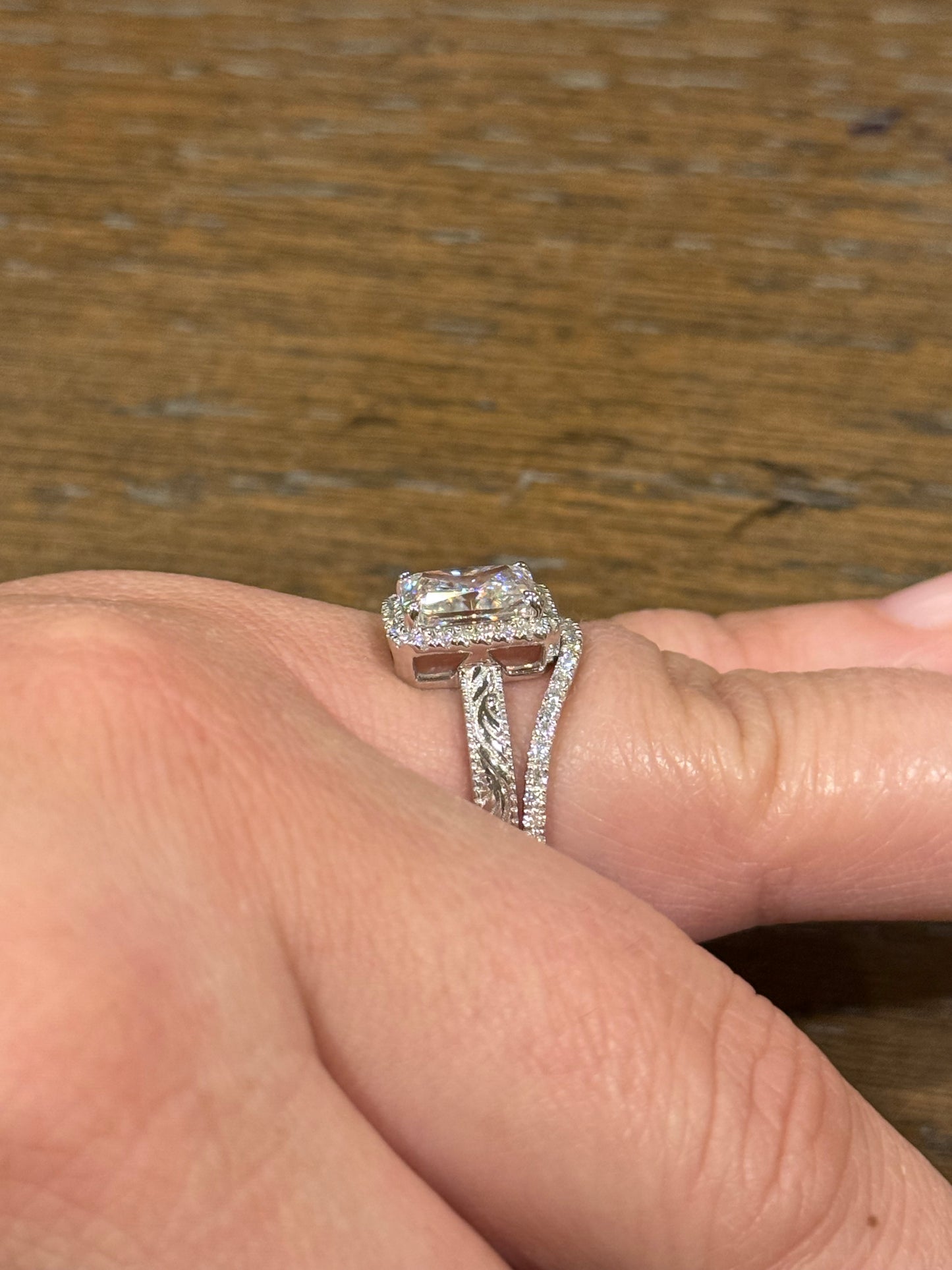 Vera Sterling Silver Moissanite Wedding Band