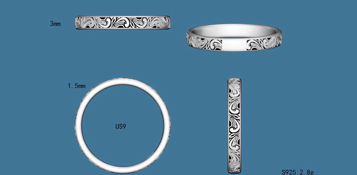 Wesley Jr. Custom Sterling Silver Wedding Band