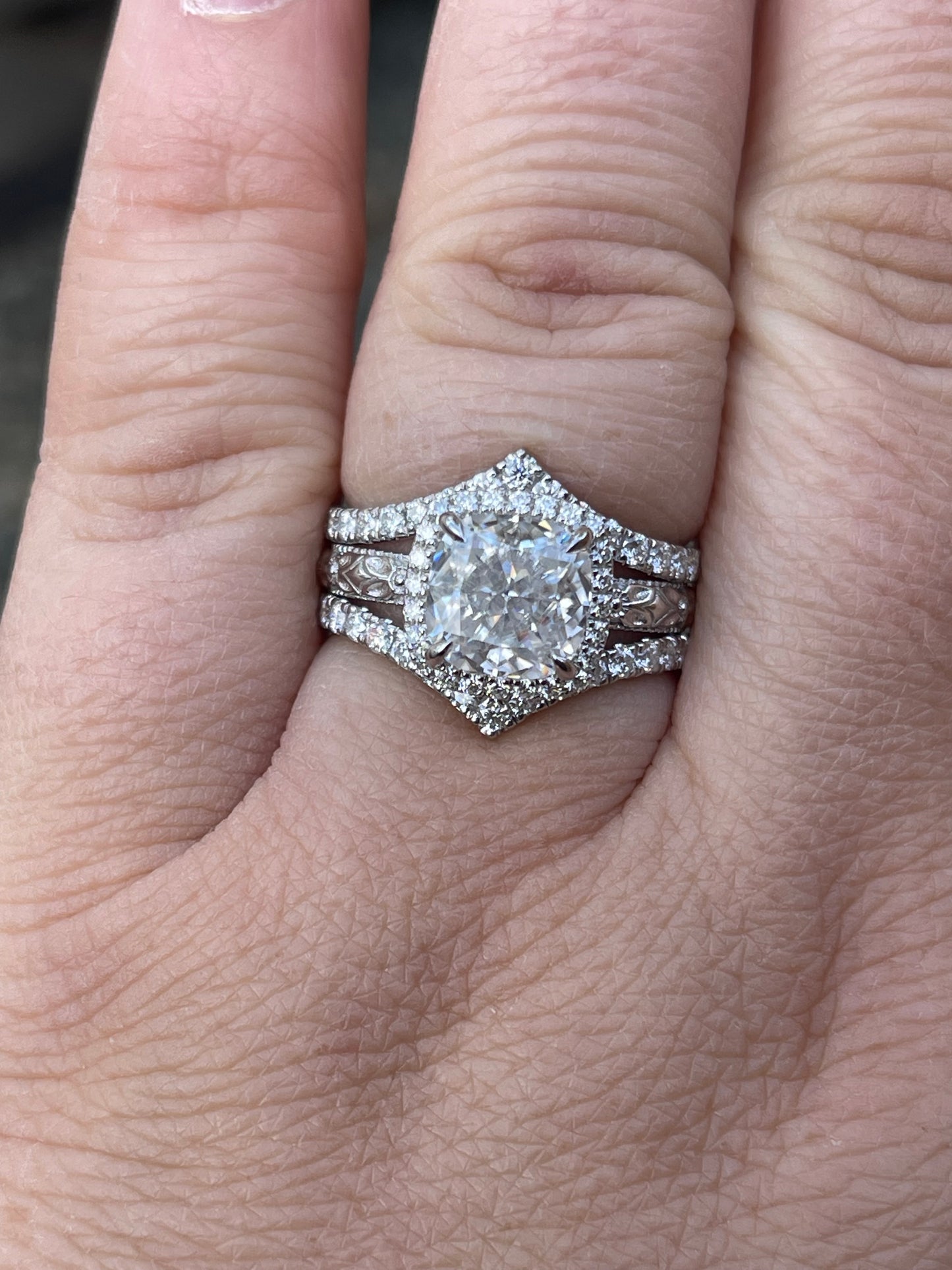Joey Moissanite Sterling Silver Wedding Ring