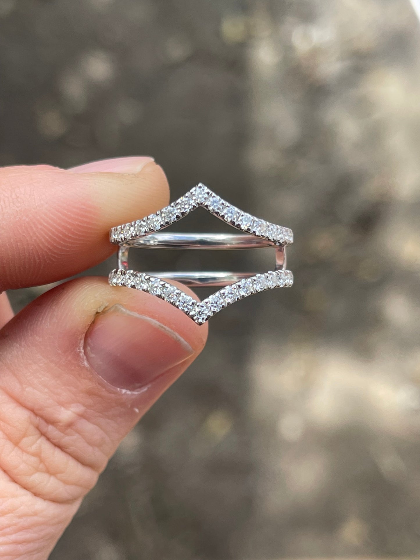 Joey Moissanite Sterling Silver Wedding Ring
