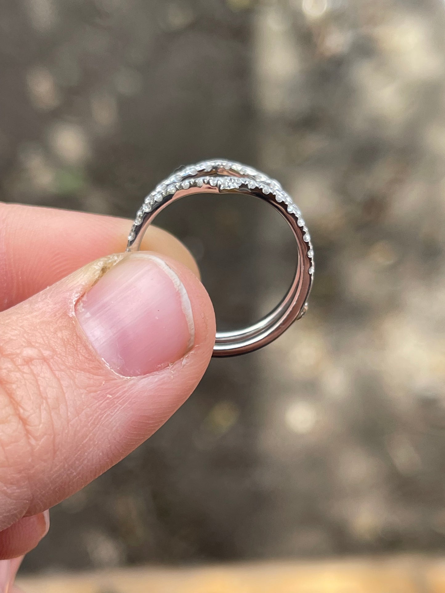 Joey Moissanite Sterling Silver Wedding Ring
