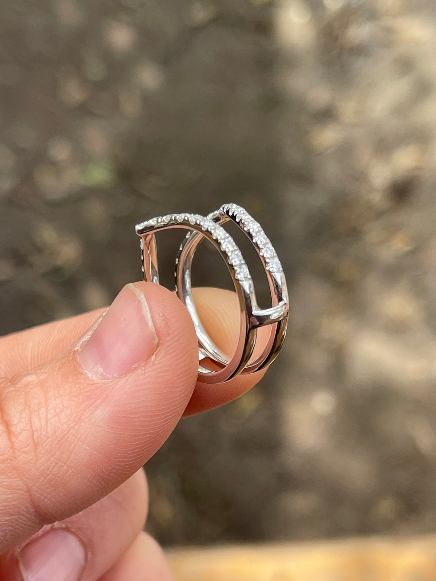 Joey Moissanite Sterling Silver Wedding Ring