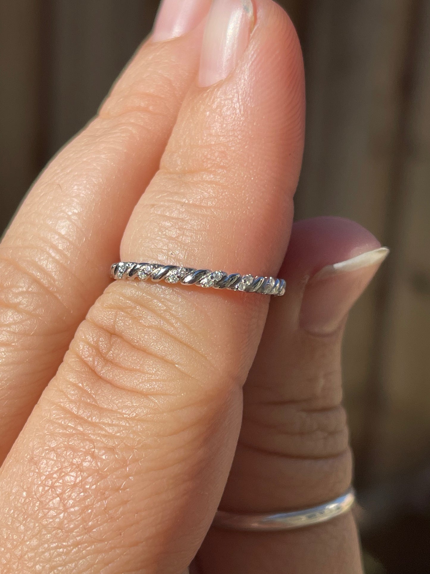 Beau Moissanite Sterling Silver Wedding Band