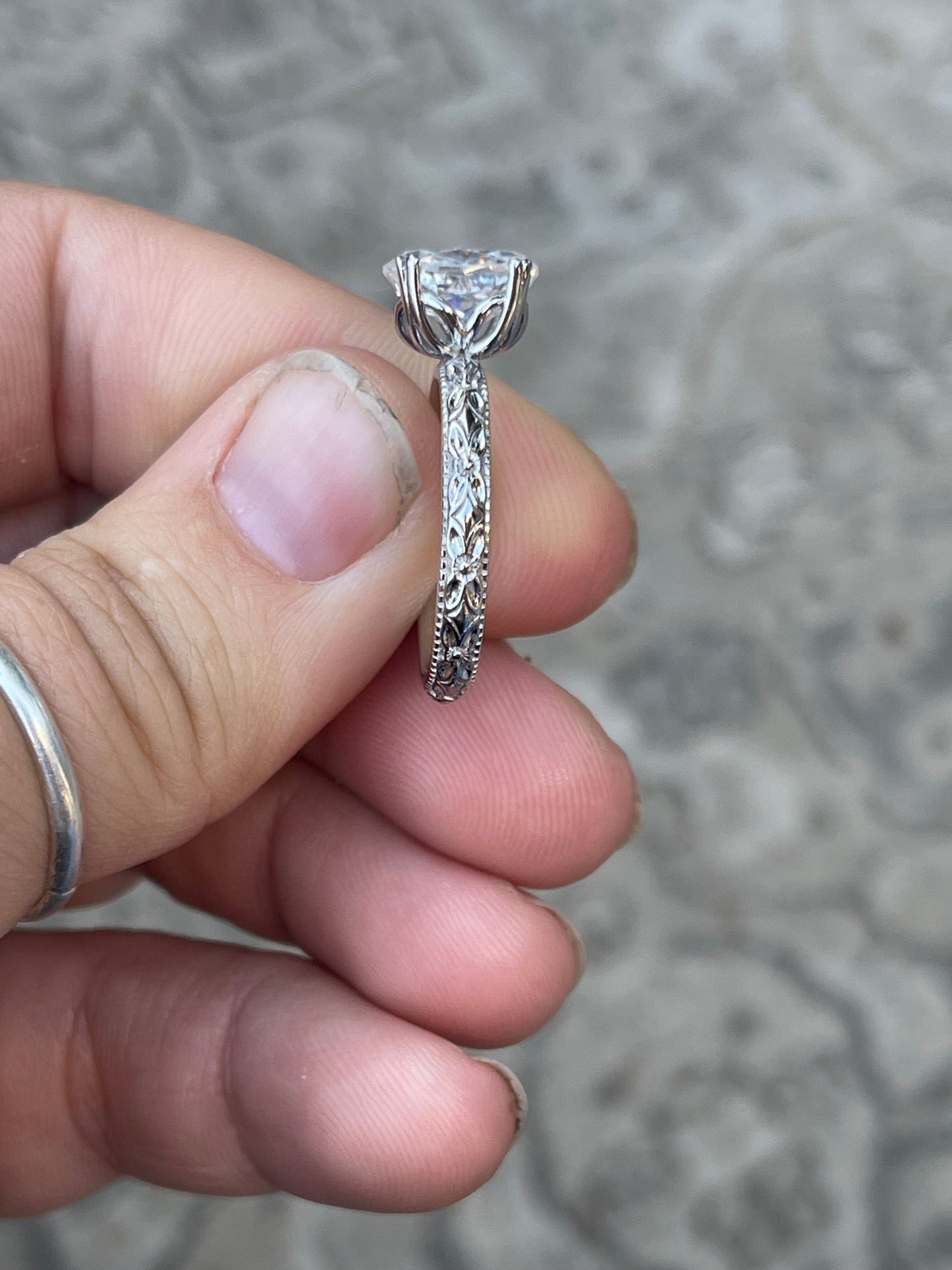 Victoria 7.5US Solitaire Sterling Silver Engagement Ring