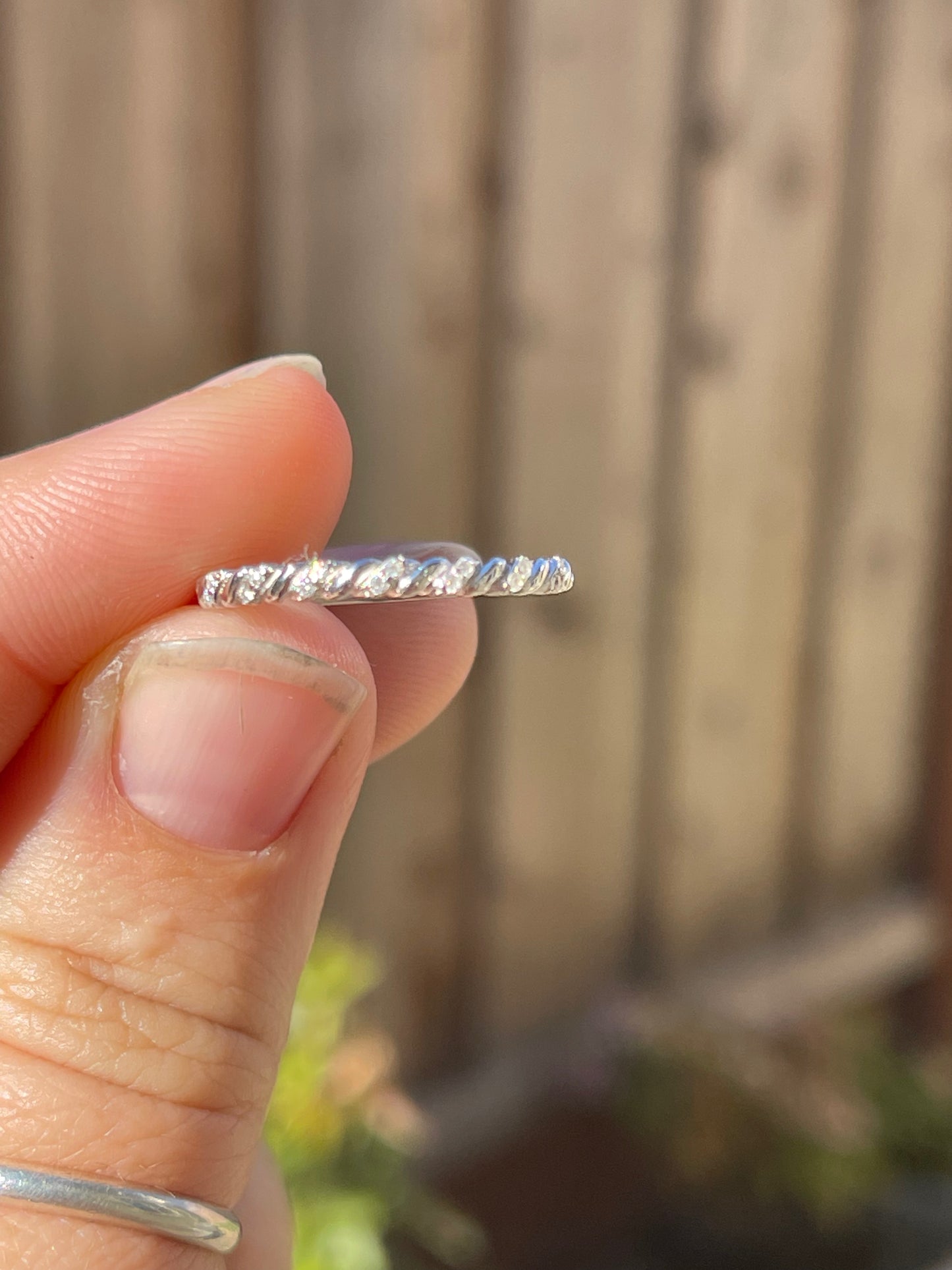 Beau Moissanite Sterling Silver Wedding Band