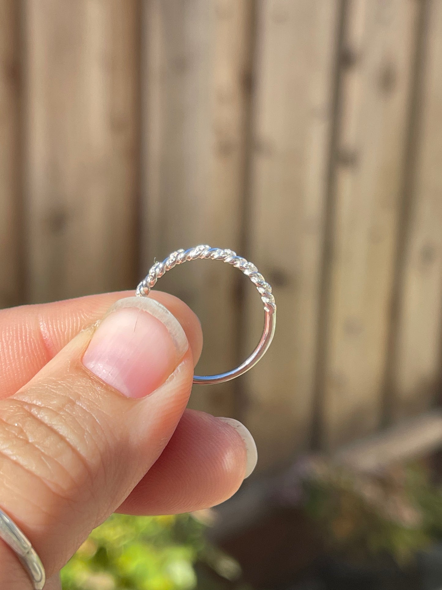 Beau Moissanite Sterling Silver Wedding Band