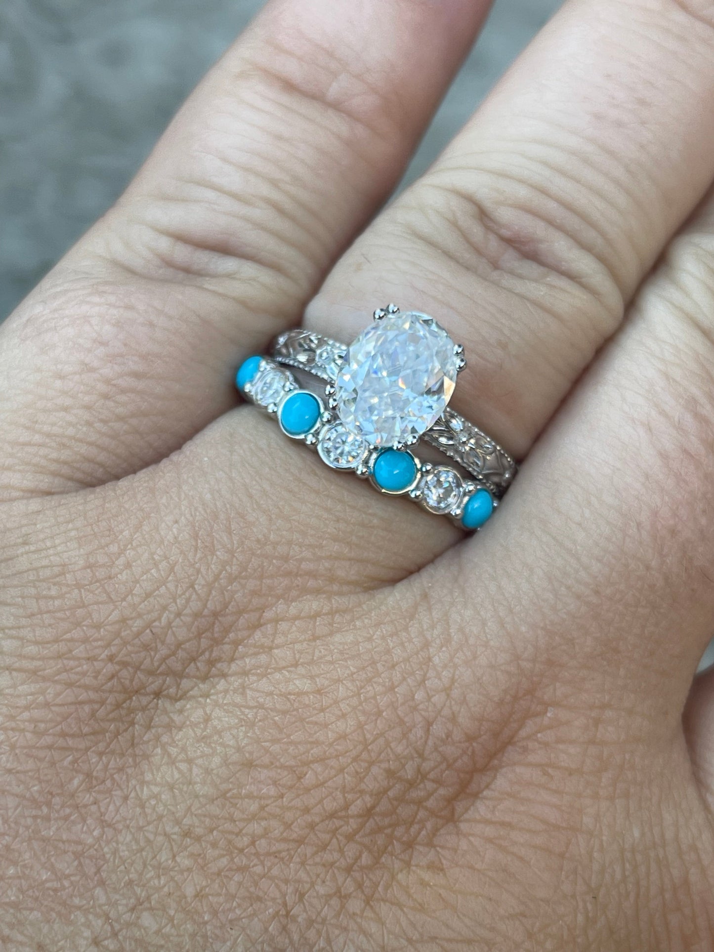 Victoria 7.5US Solitaire Sterling Silver Engagement Ring