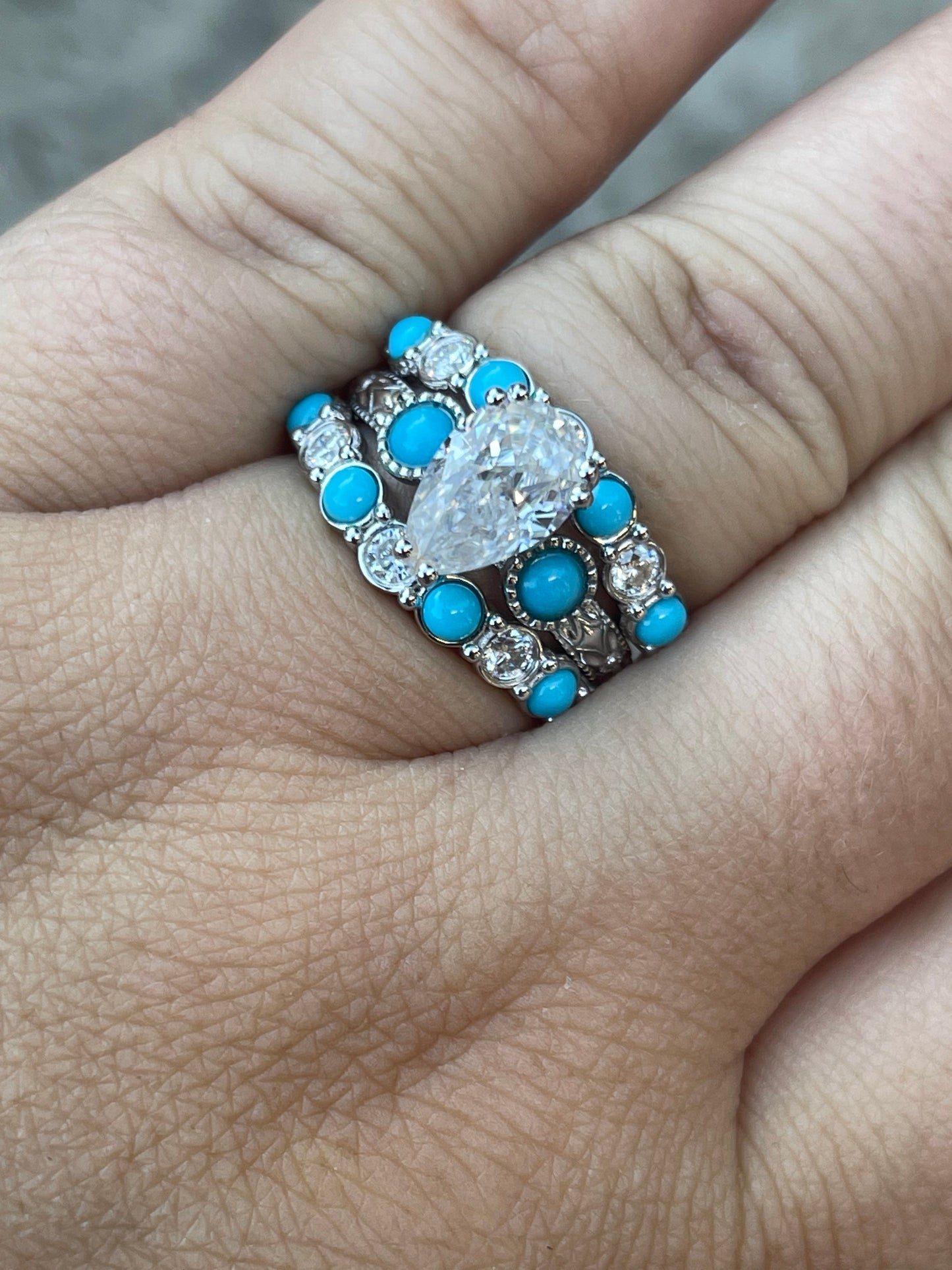 Josie Turquoise Sterling Silver Engagement Ring