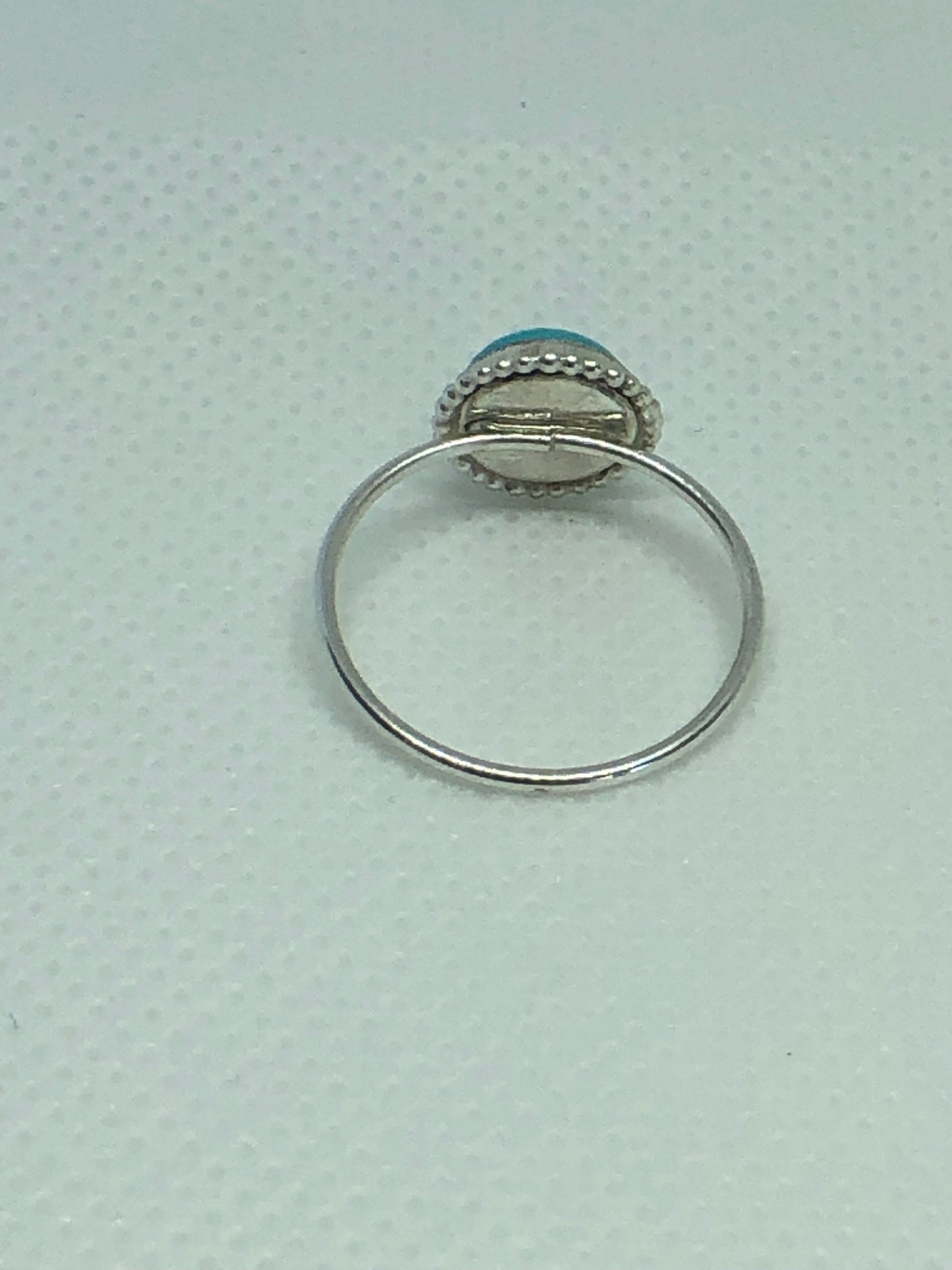 7 & 8 US 8mm Turquoise Sterling Silver Ring