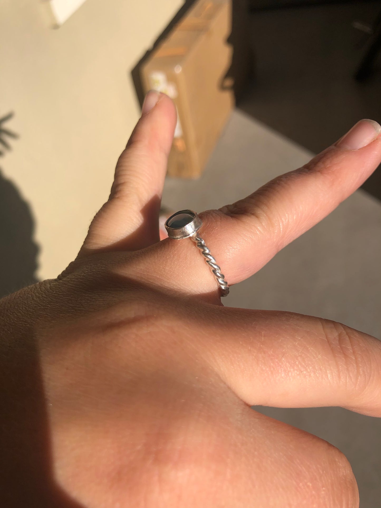 7US Twisted Cowgirl ☁️ Turquoise Sterling Silver Ring
