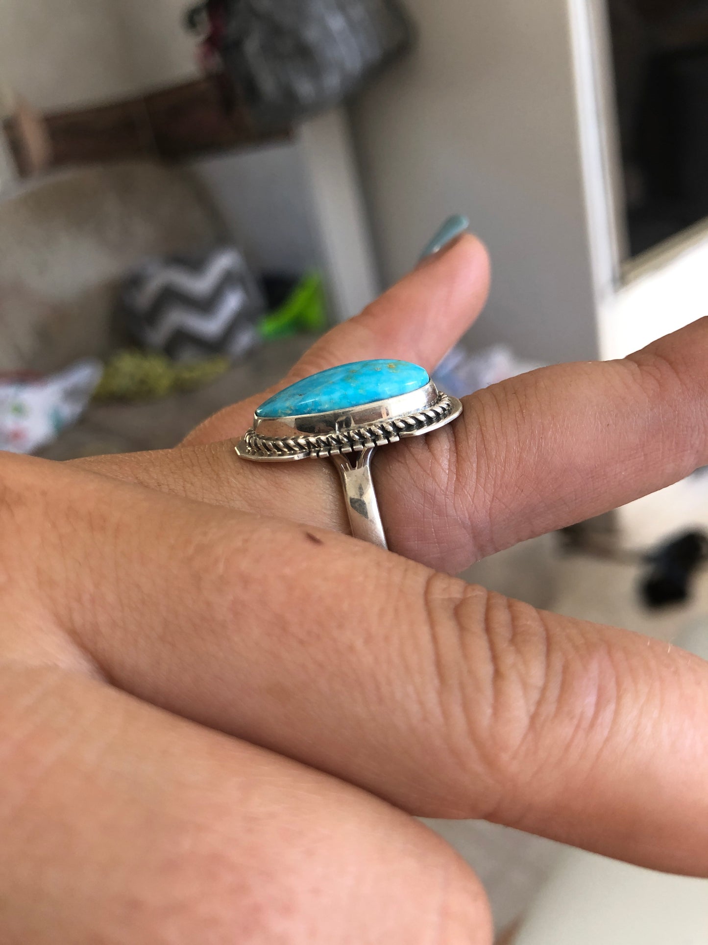 8US Luke Kingsman Turquoise Sterling Silver Ring