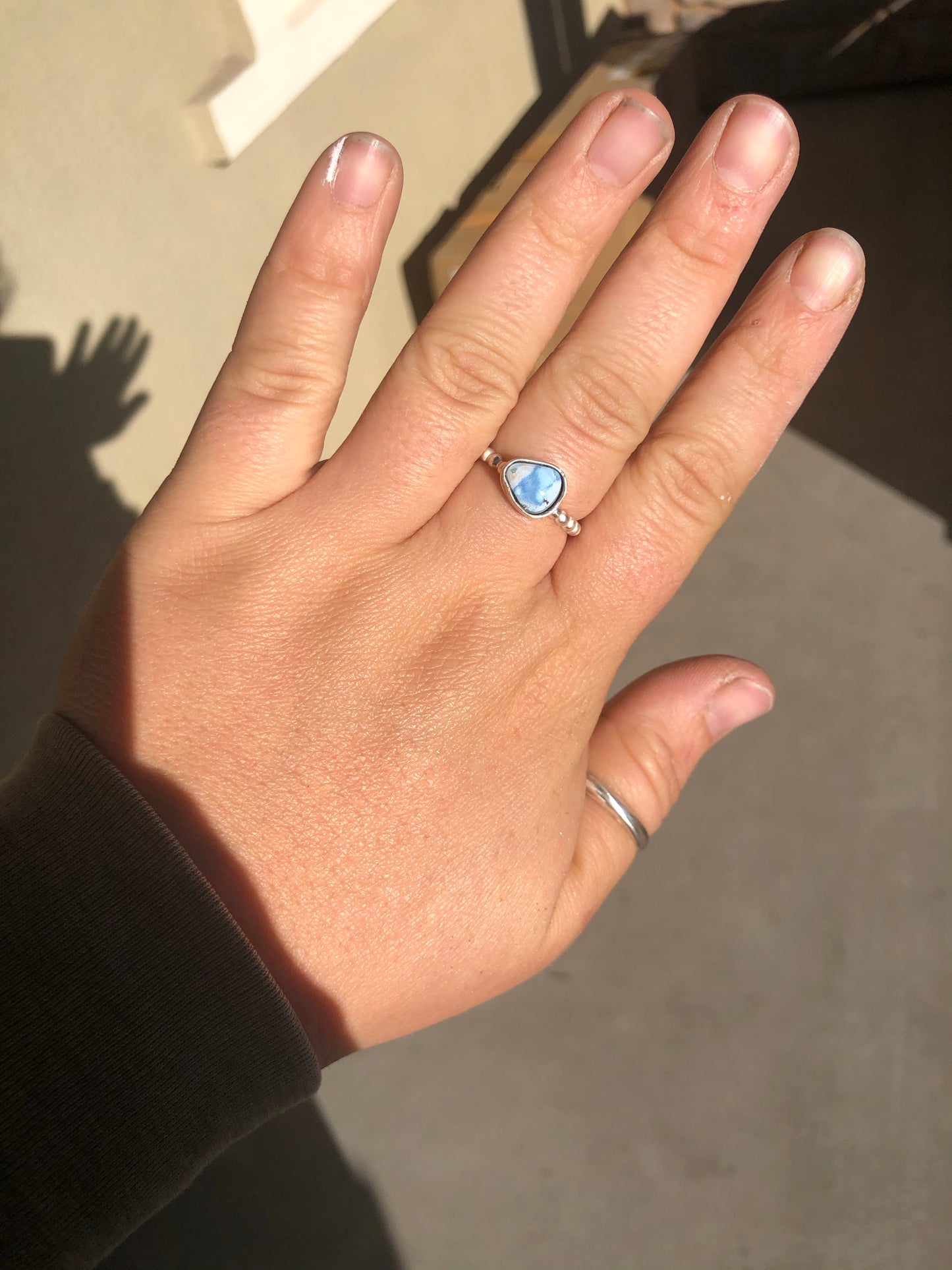 9US Cowgirl Goldenhill Turquoise Sterling Silver Ring
