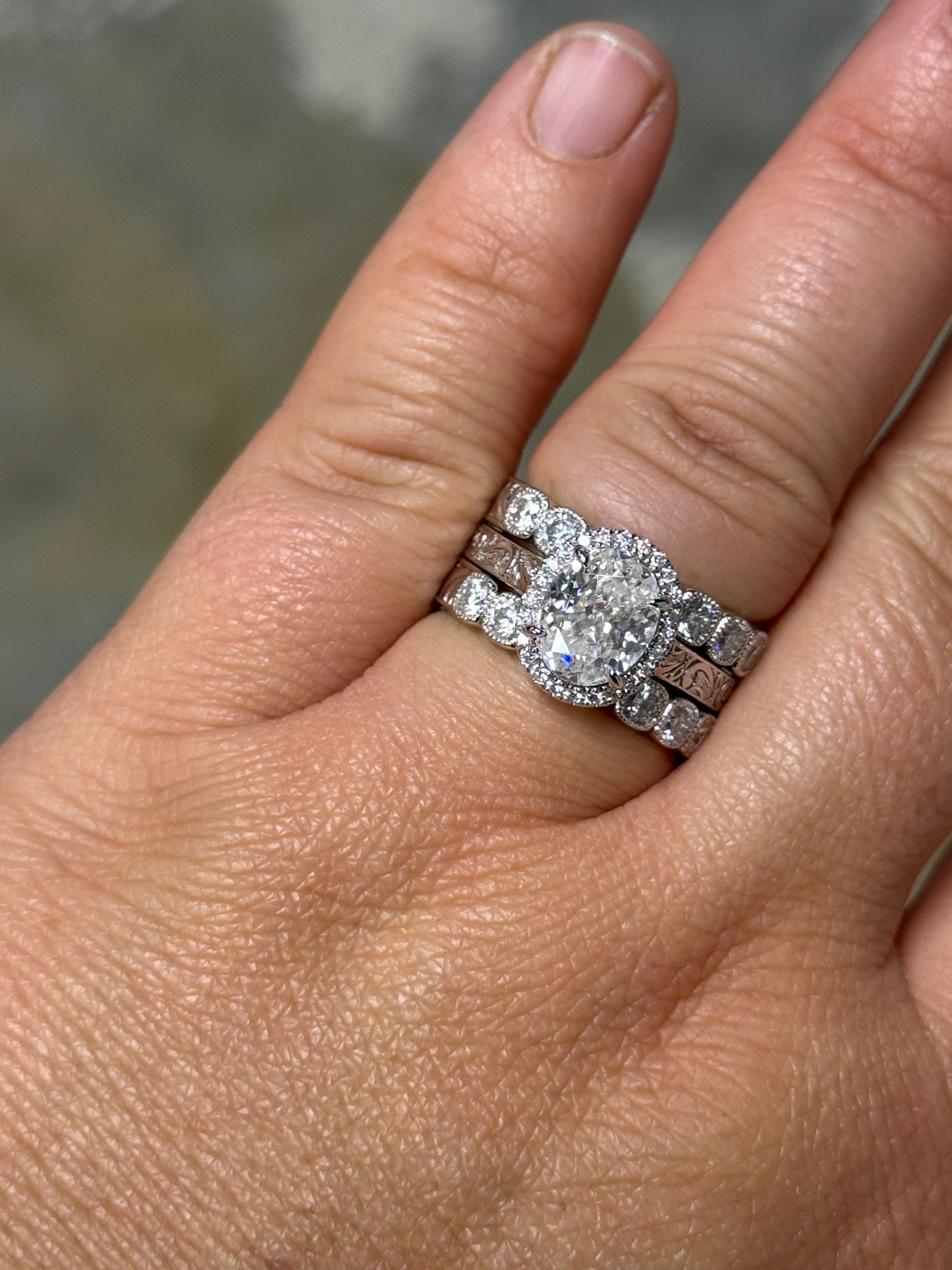 Bentley Moissanite Insert Wedding Band