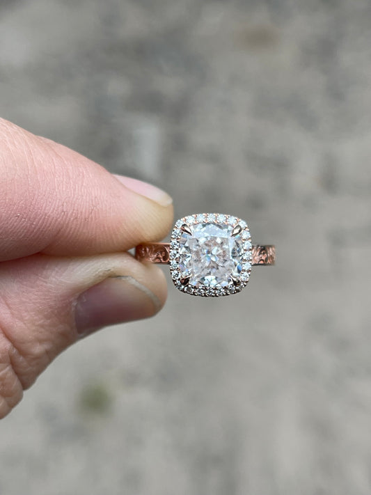 Thistle 7US 14k Rose Gold DIAMOND Engagement Ring