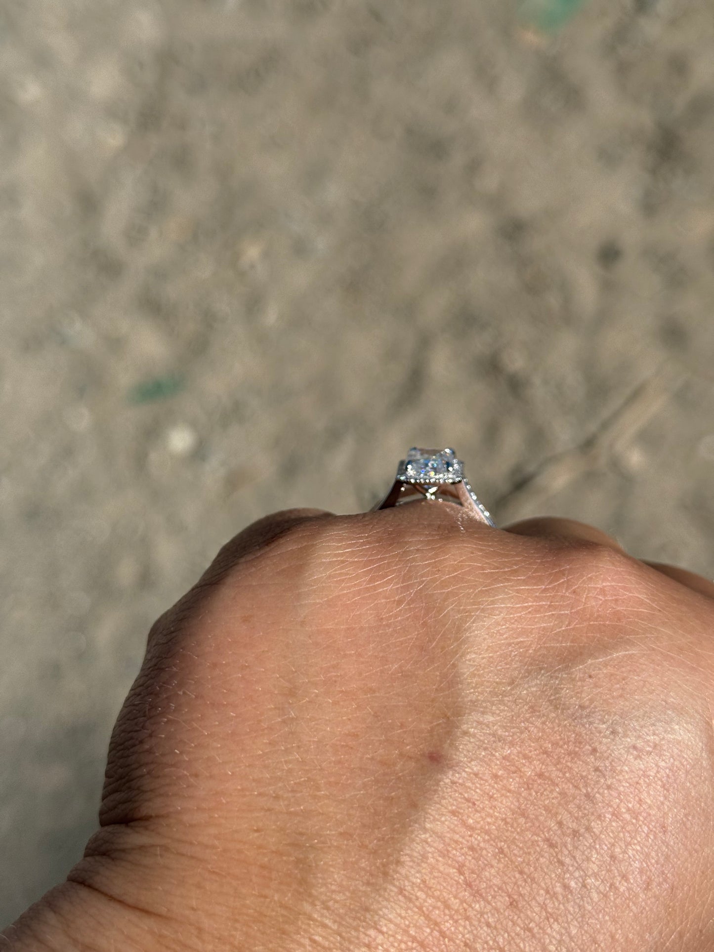 Dunn Cathedral Sterling Silver Engagement Ring