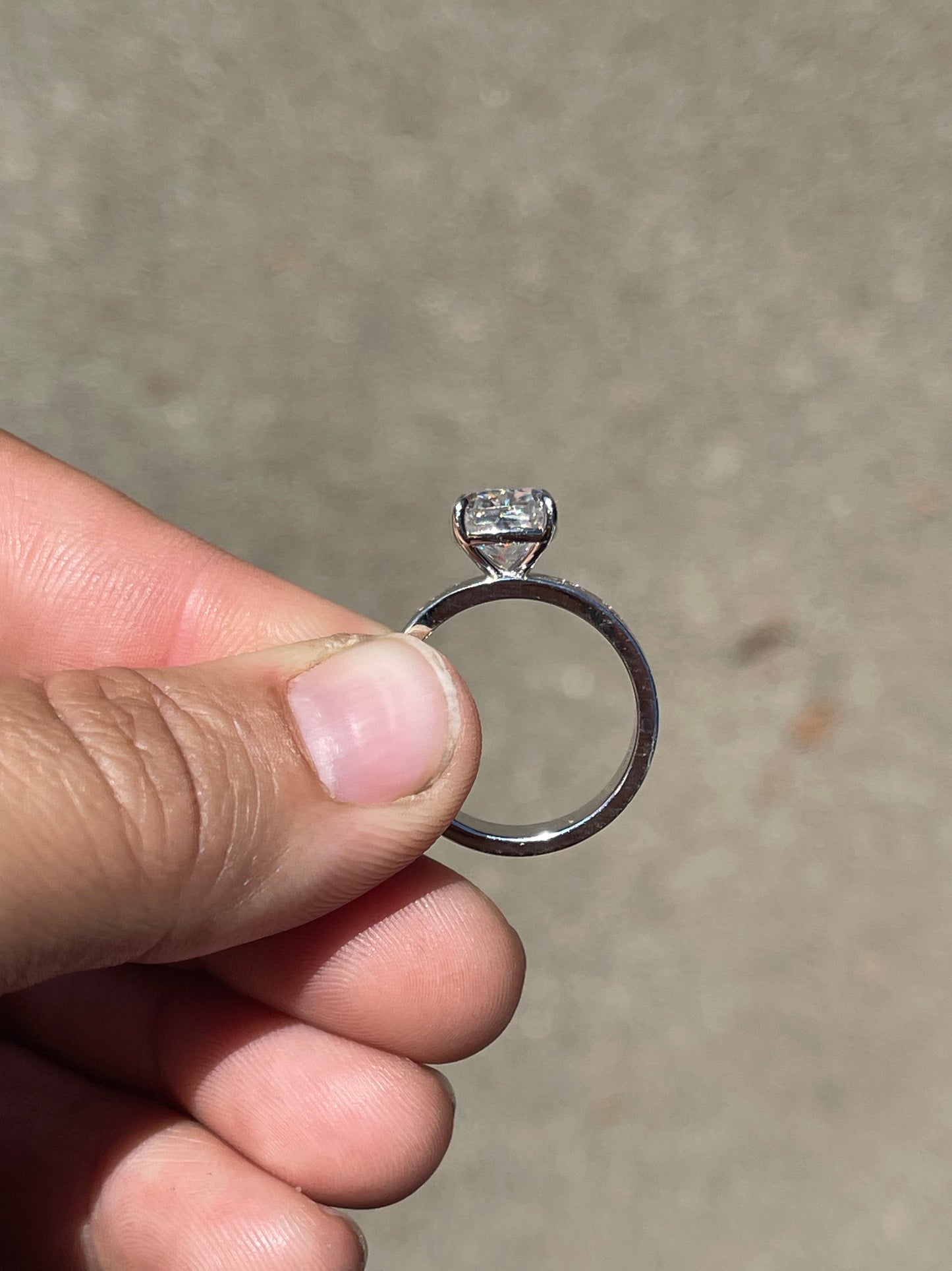 Elk Antler Cushion Cut Sterling Silver Engagement Ring