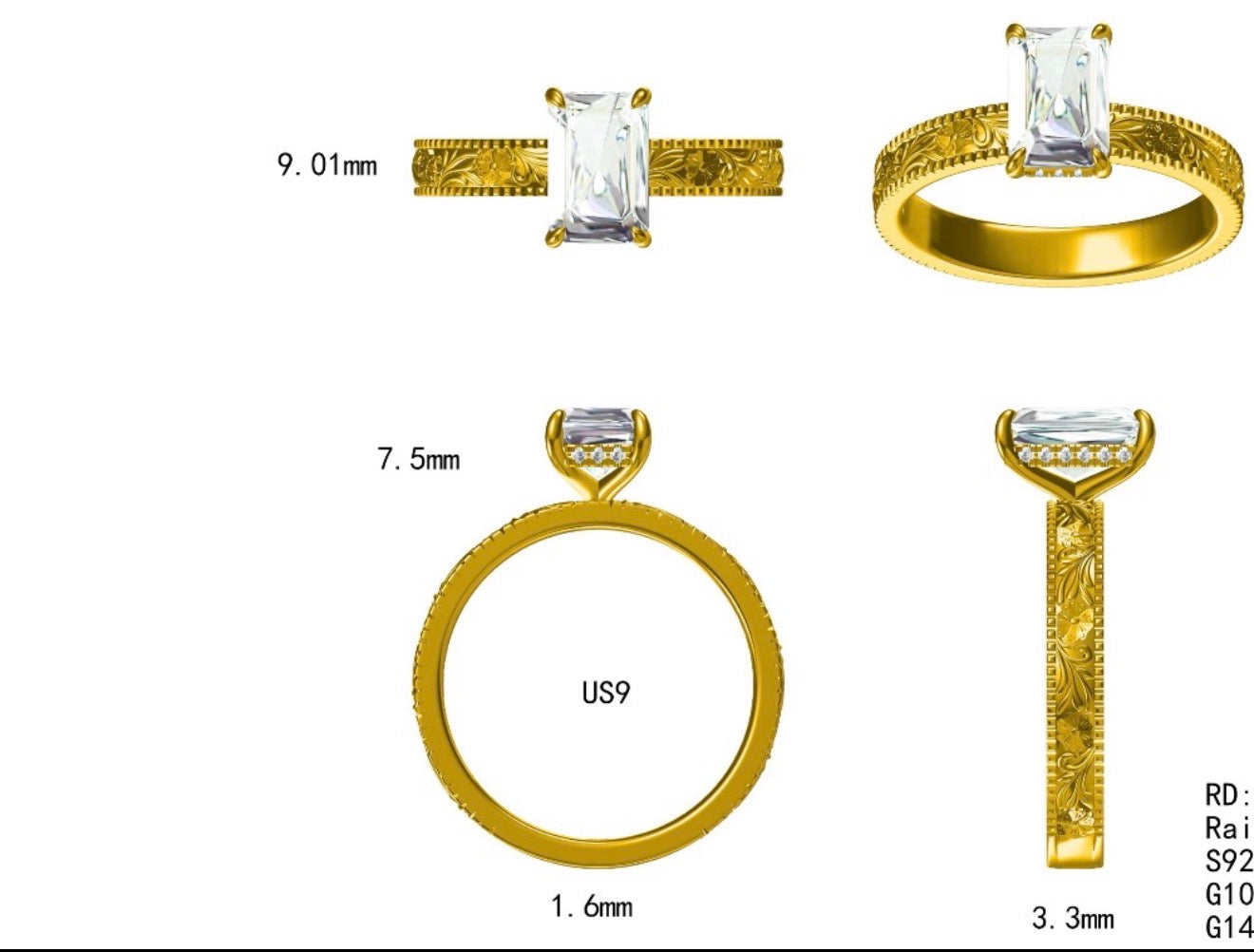 Breanna M Custom DIAMOND Engagement Ring