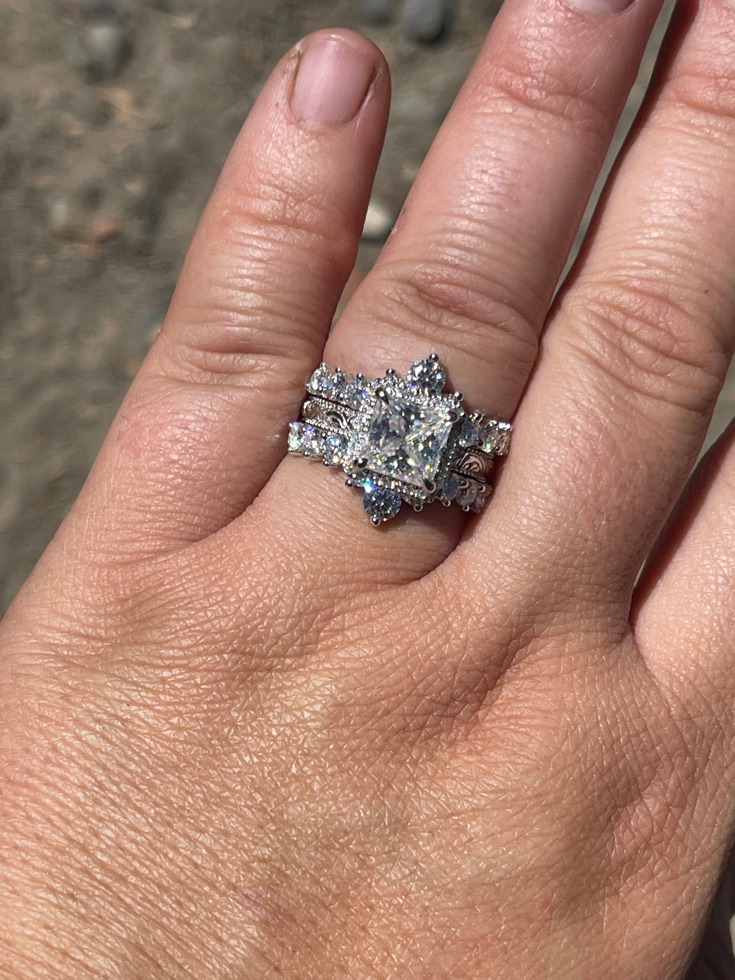 Clover Moissanite Wedding Band